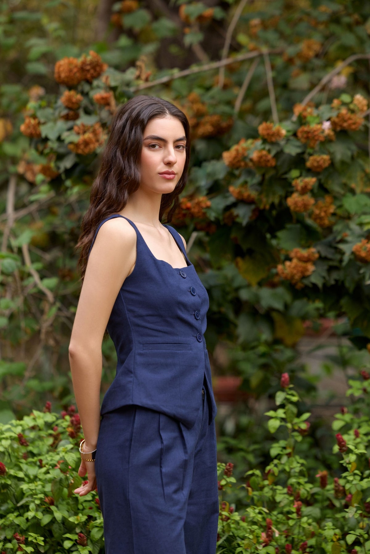 Navy Blue Tailored Waistcoat