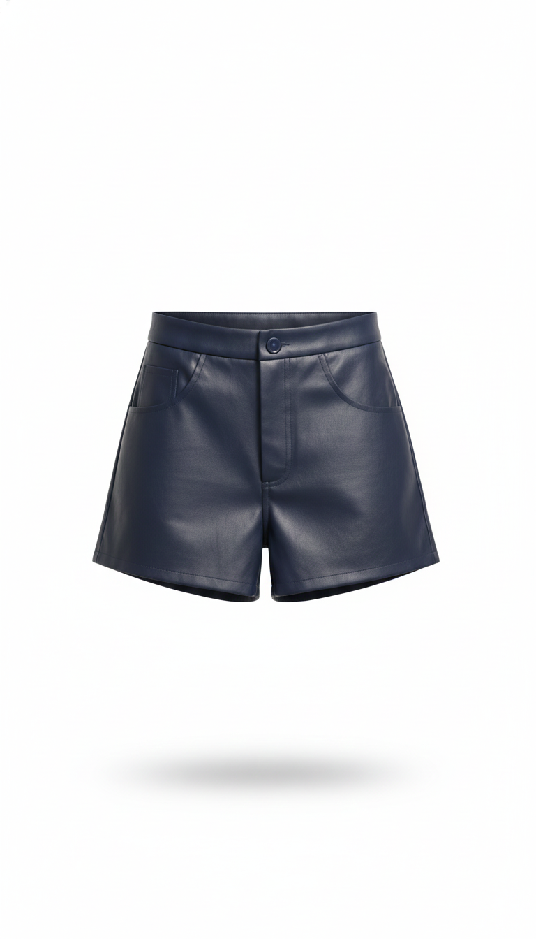 Midnight Faux Leather Mini Shorts