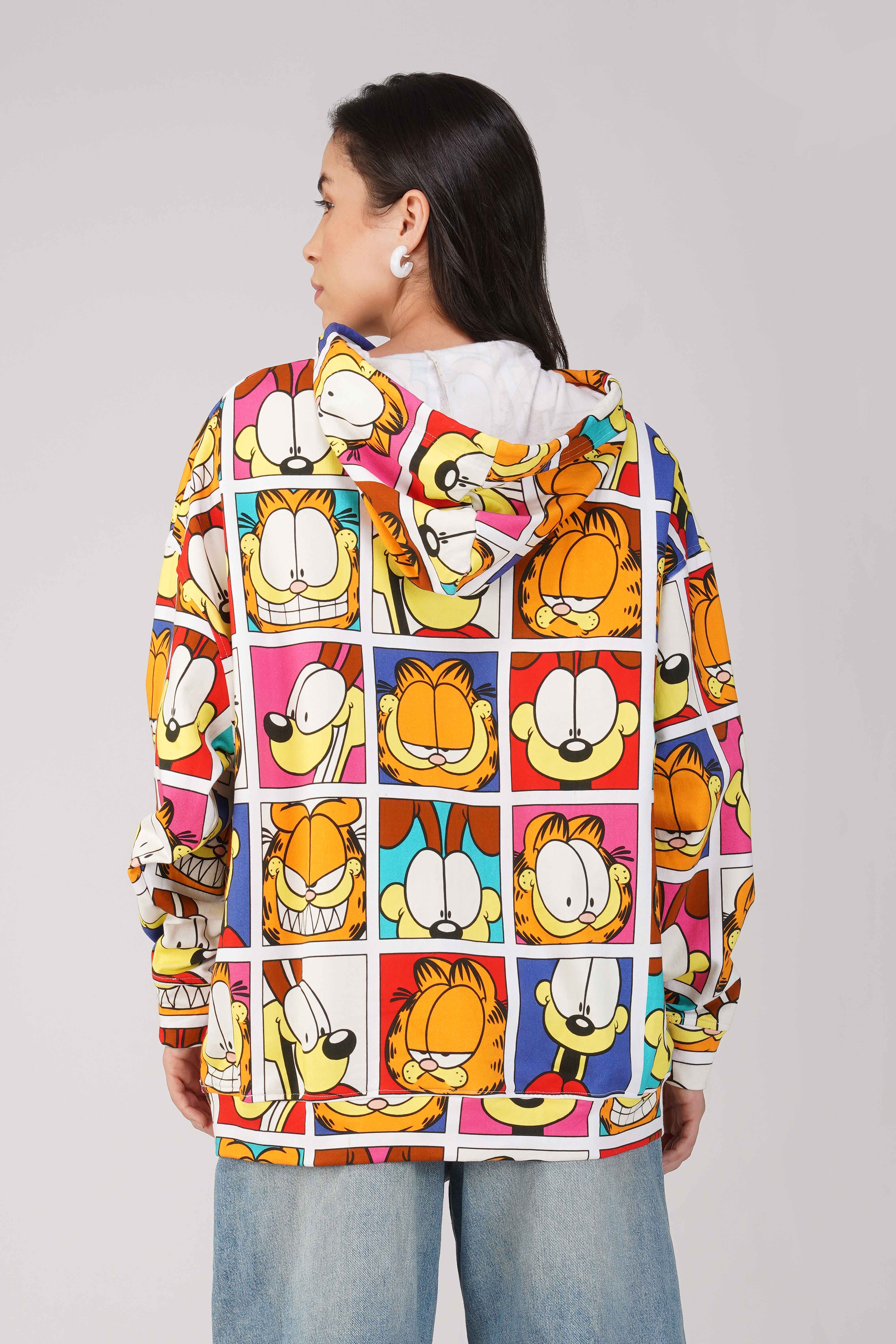 Garfield: Expressions Collage Printed Oversized Hoodie