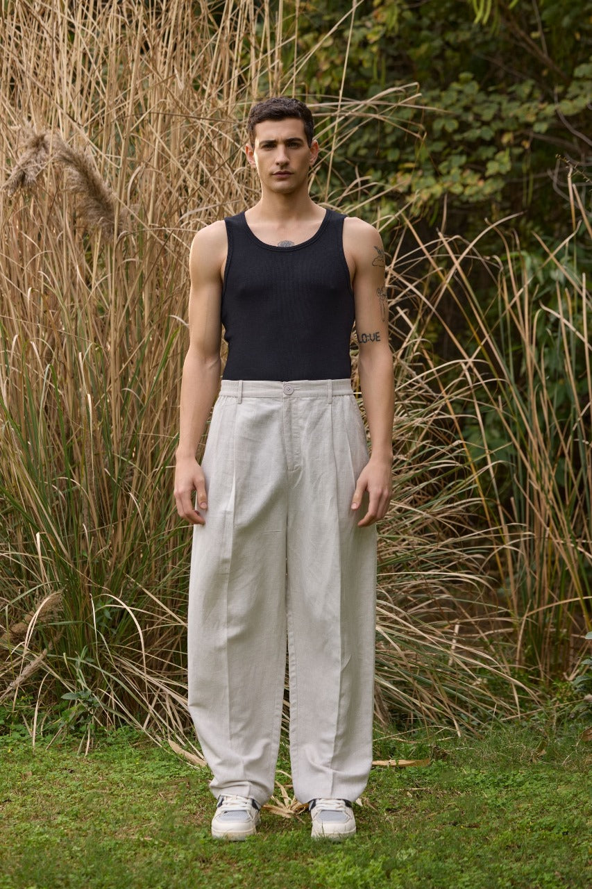 Men’s Relaxed-Fit Linen Trousers