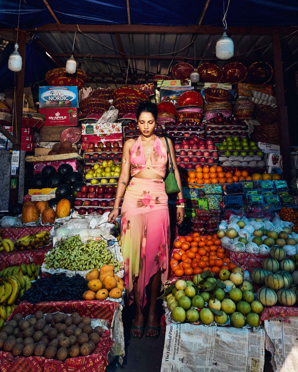 Tropical Bloom Ombre Maxi Skirt