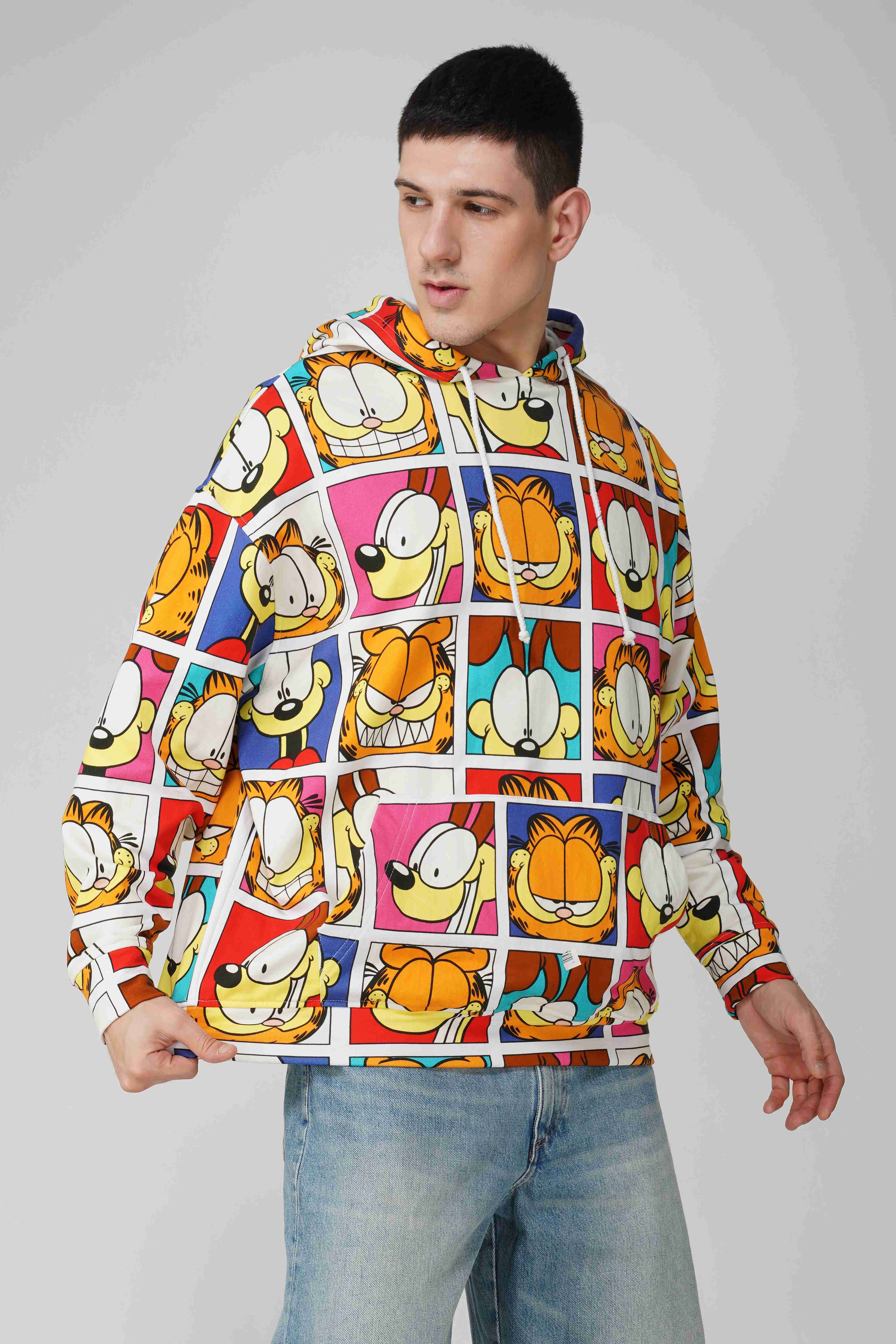 Garfield: Expressions Collage Printed Oversized Hoodie