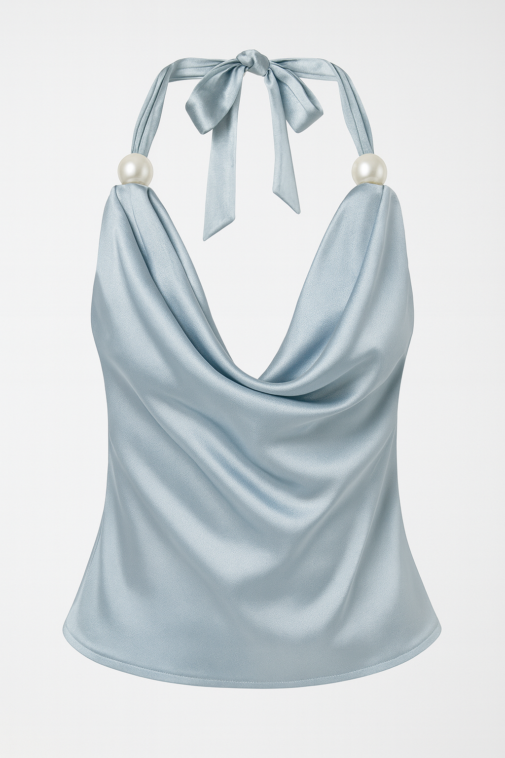 Blue Cowl Neck Top