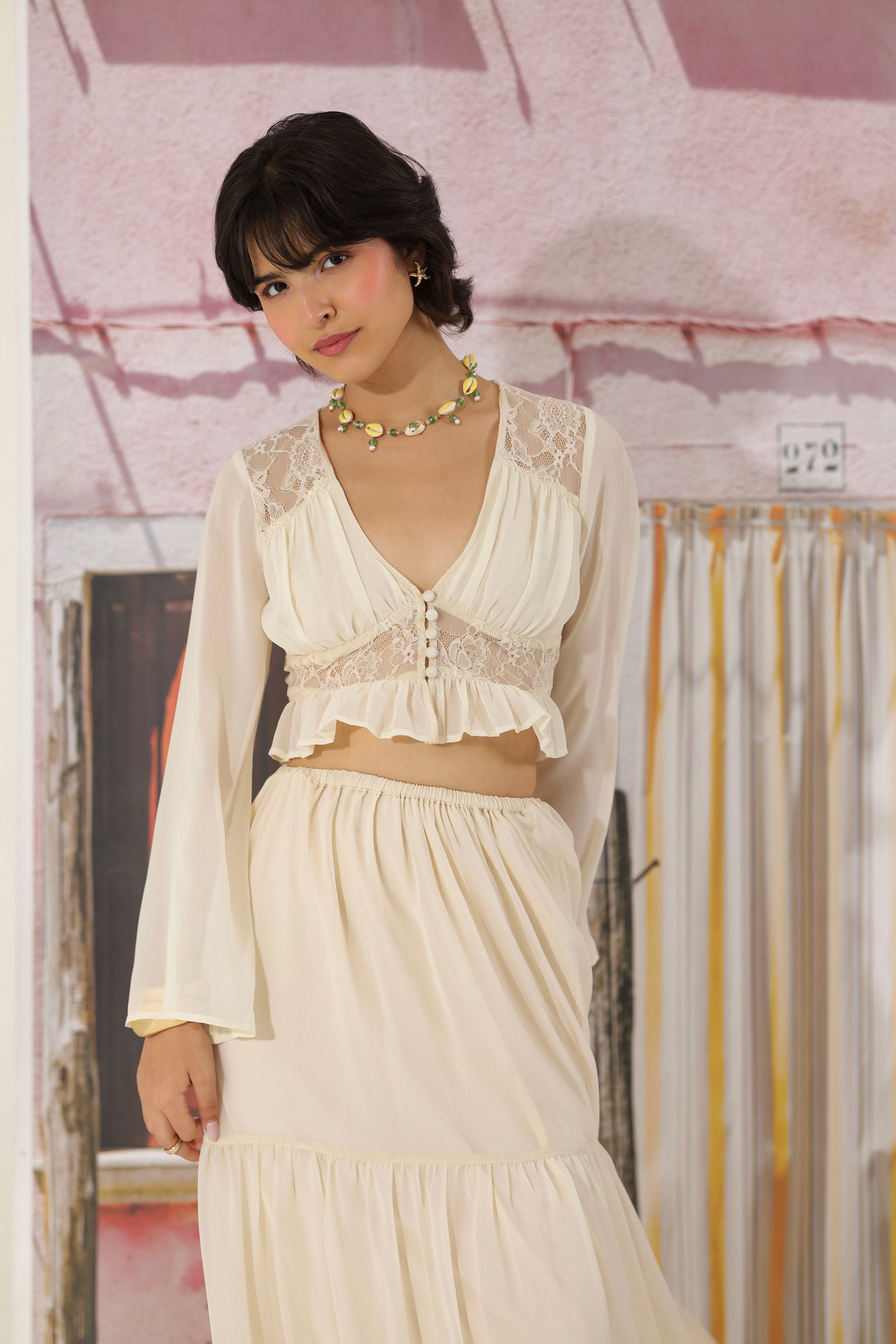 Ivory Grace Button-Down Top
