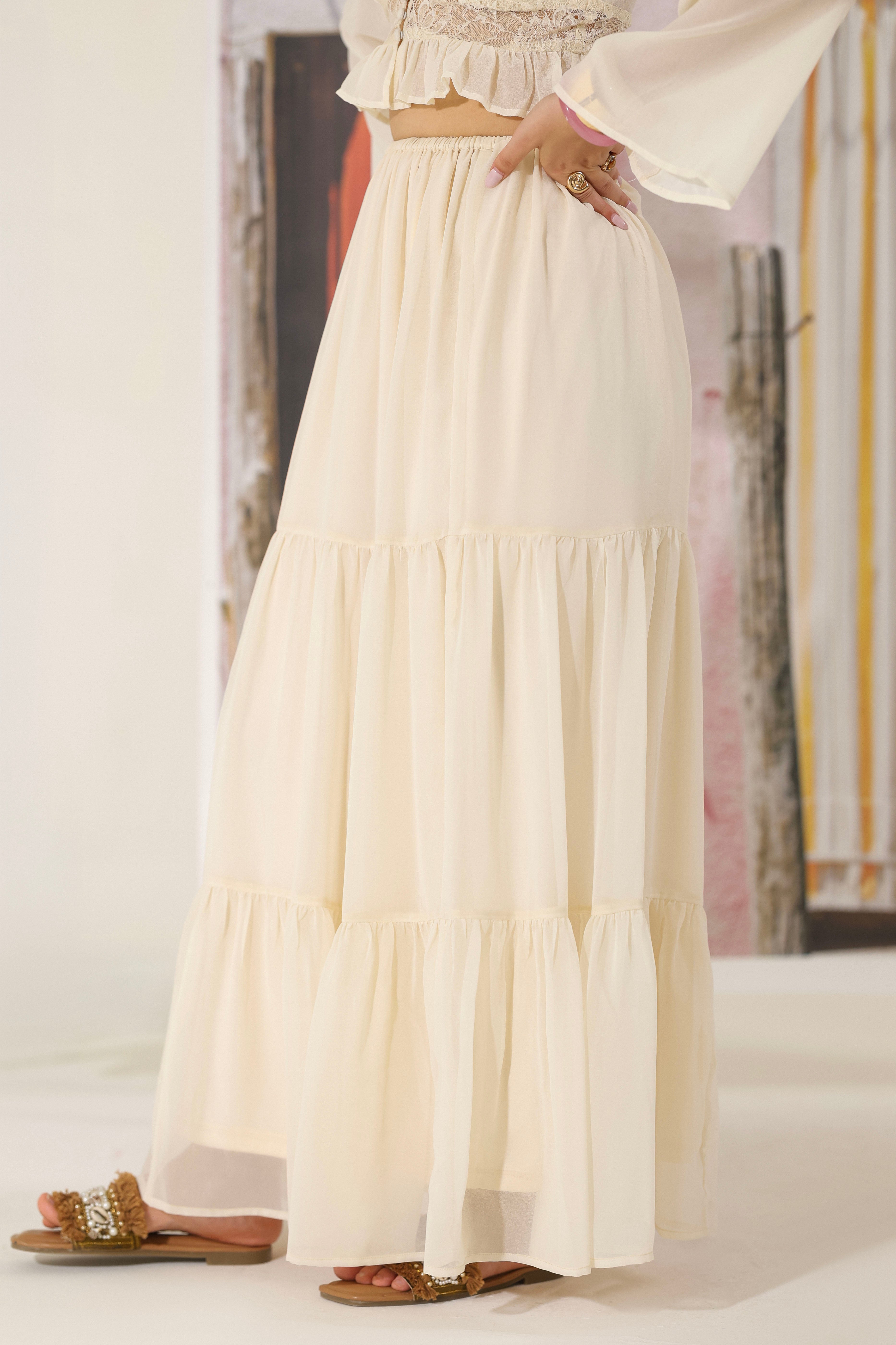 Ivory Grace Maxi Skirt