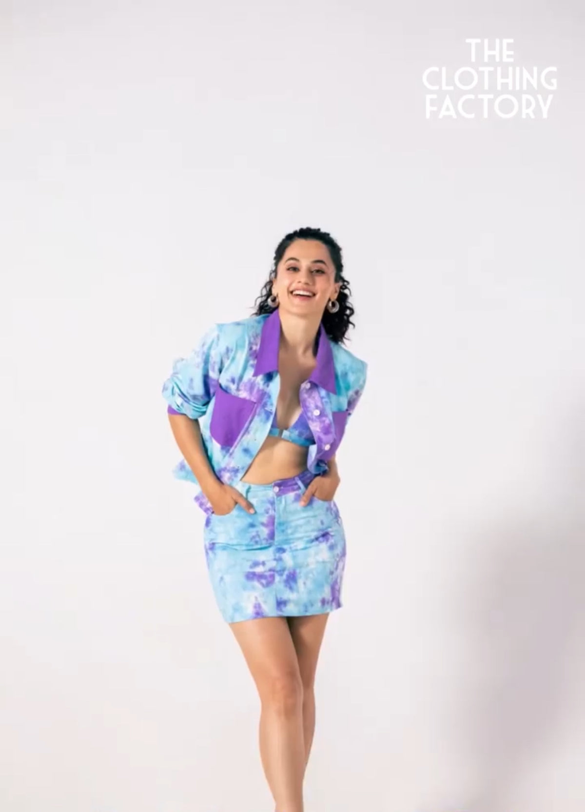 Blue Tie & Dye Twill Skirt