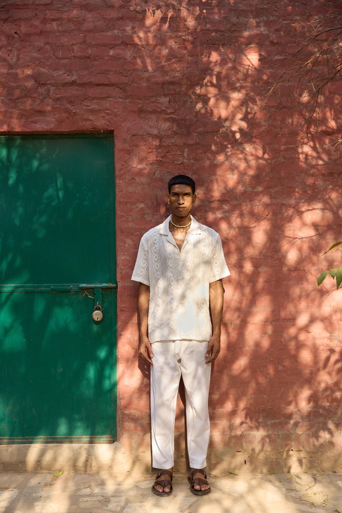 White Relaxed Fit Men's Trouser