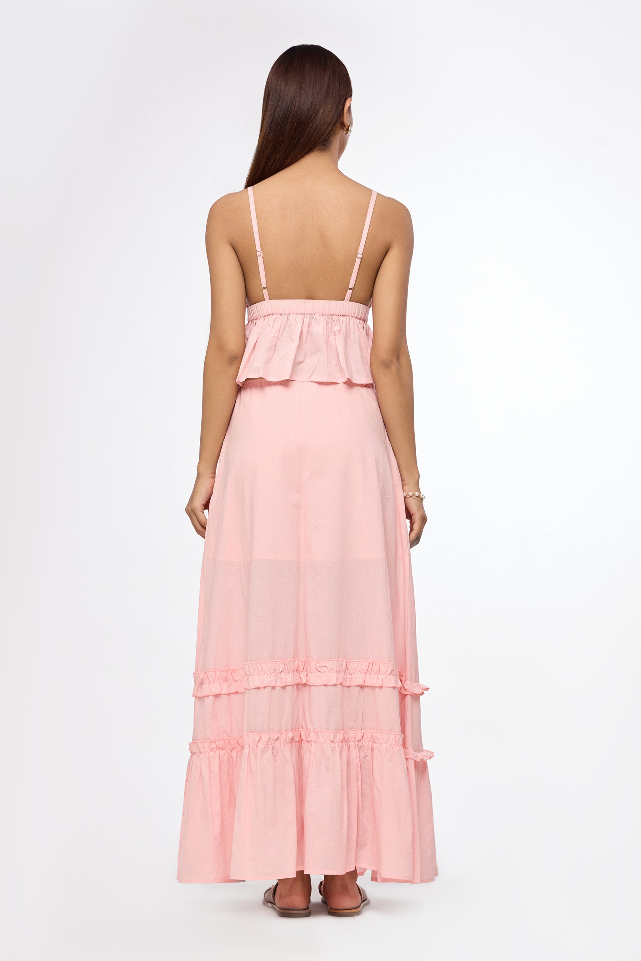 Soft Pink Breeze Ruffle Top
