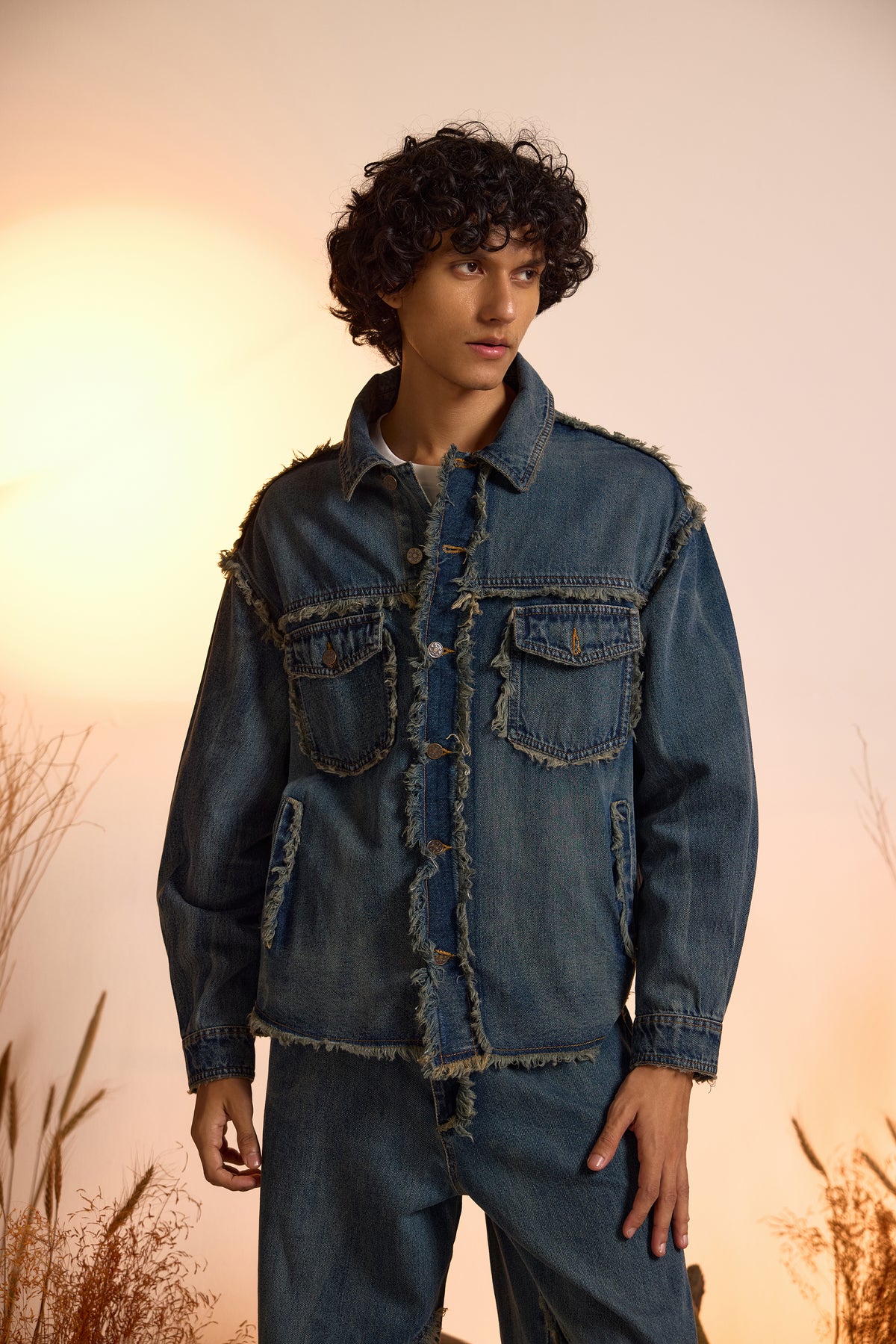 Vintage Wash Distressed Jacket-Men
