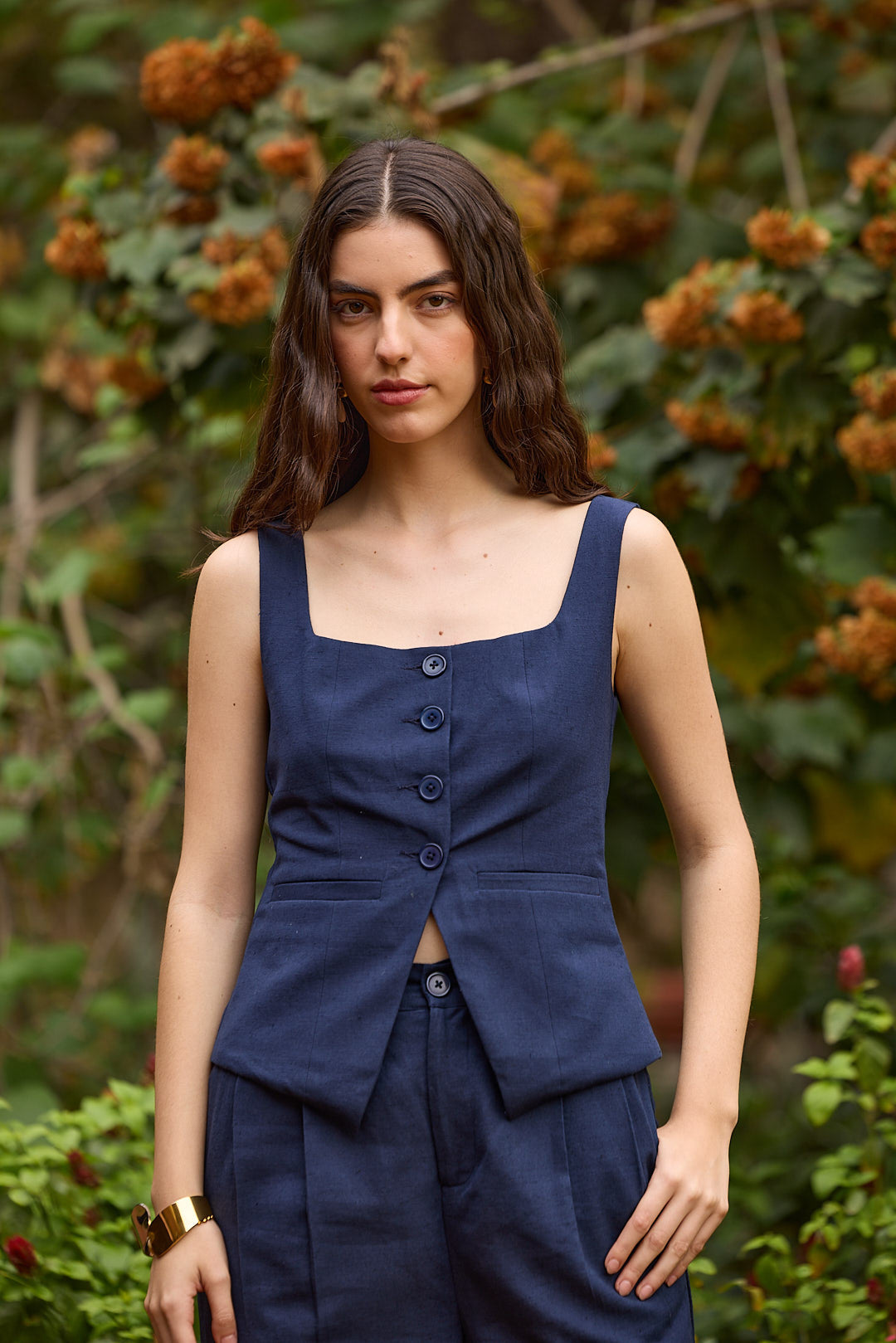 Navy Blue Tailored Waistcoat