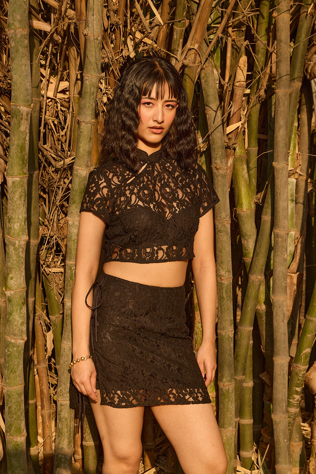 Black Lace Mini Skirt