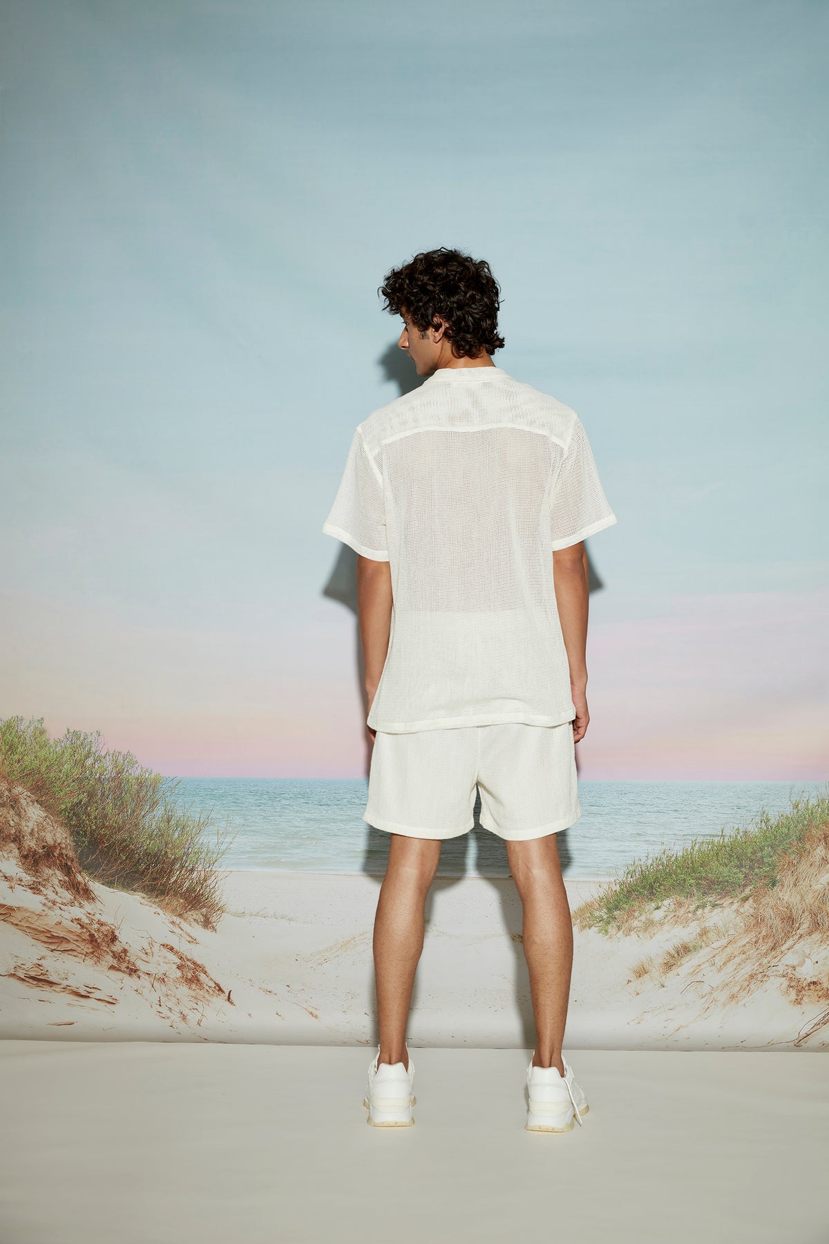 Cotton Mesh Resort Shirt and Shorts Set