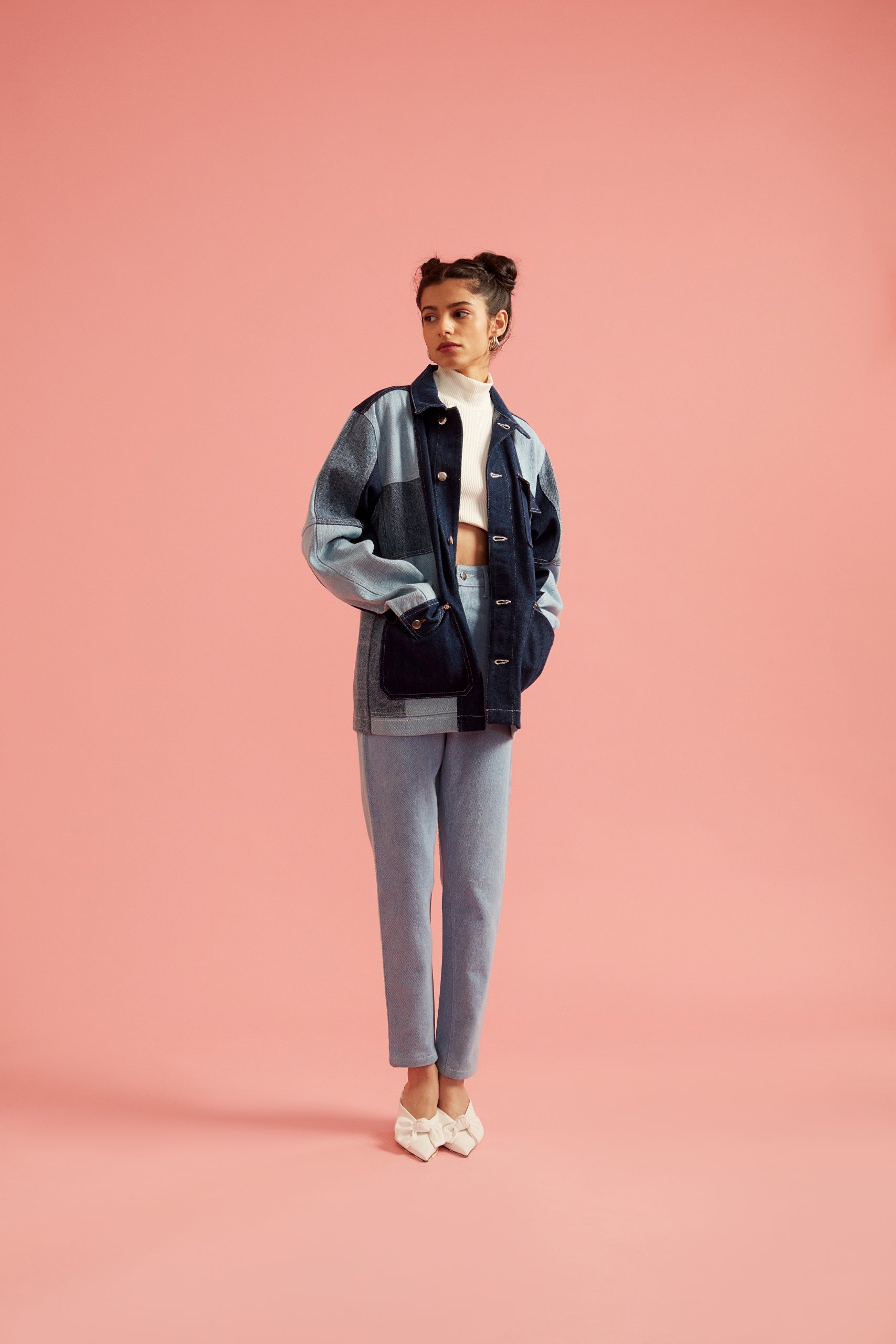 Colorblock Denim Jacket