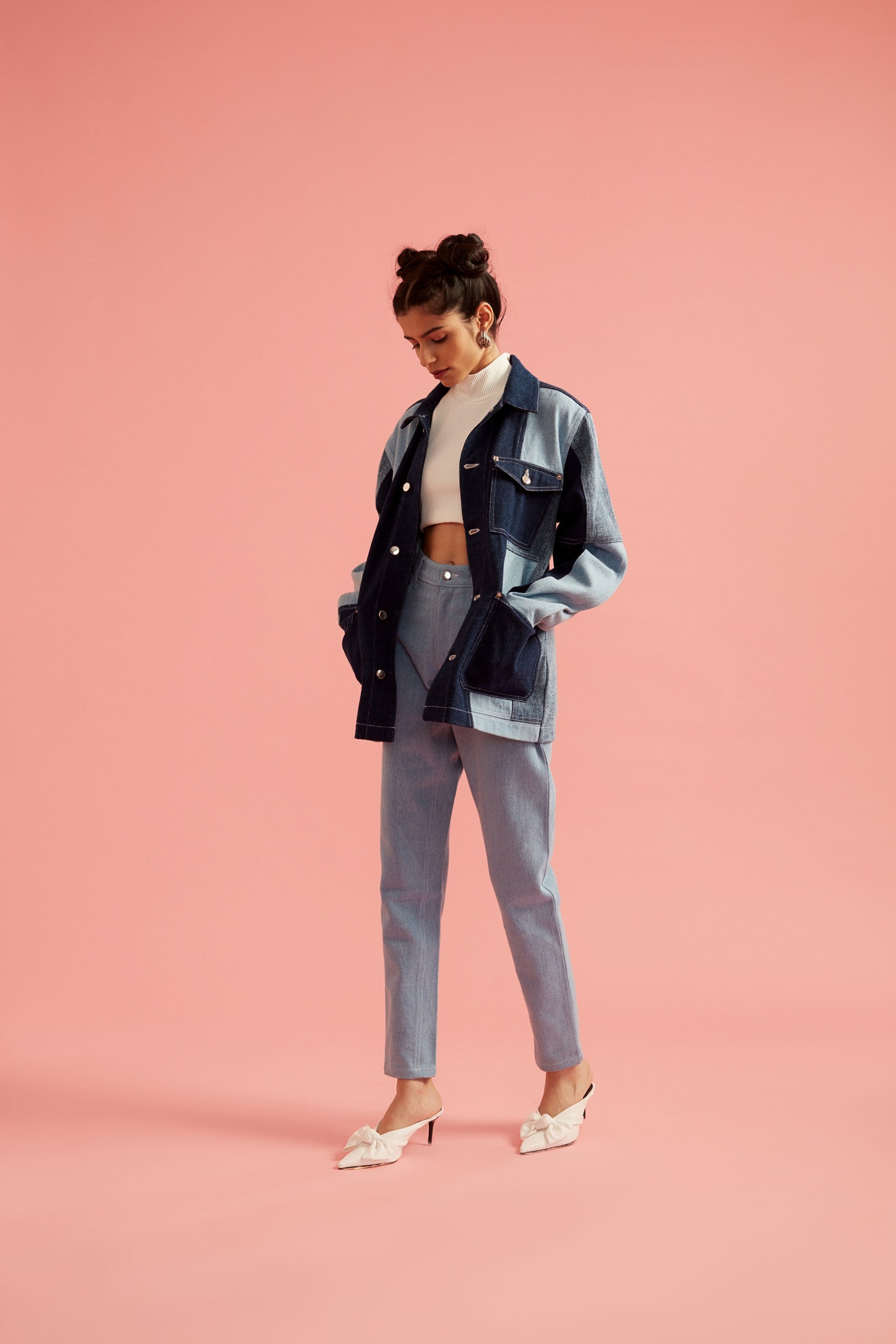 Colorblock Denim Jacket