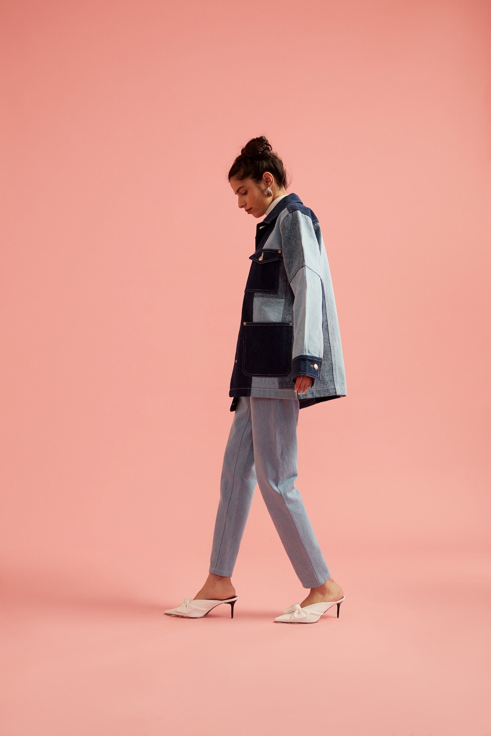 Colorblock Denim Jacket