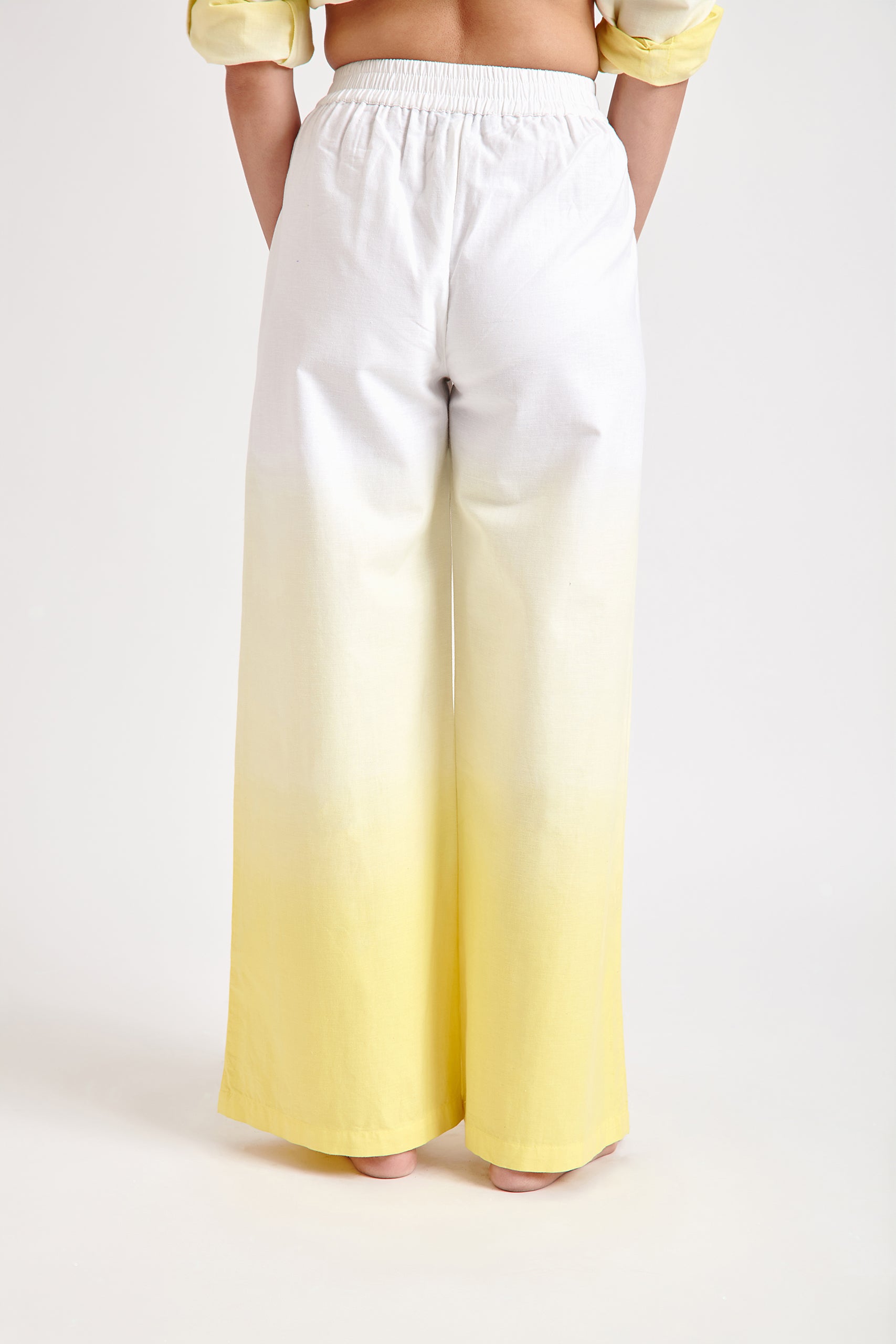 Yellow Ombre oversized Shirt and Trouser Set