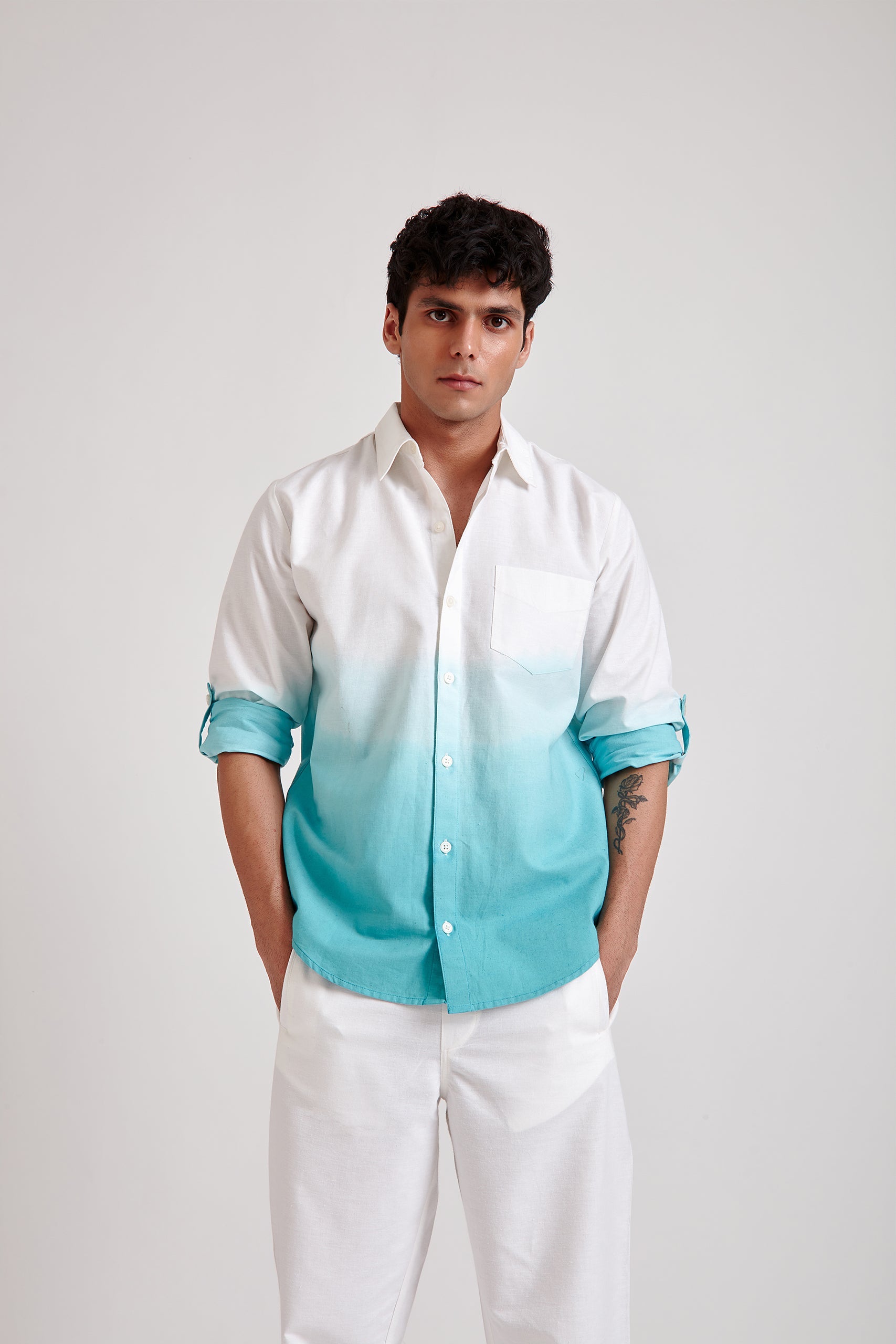 Ombre Shirt and Trouser Set