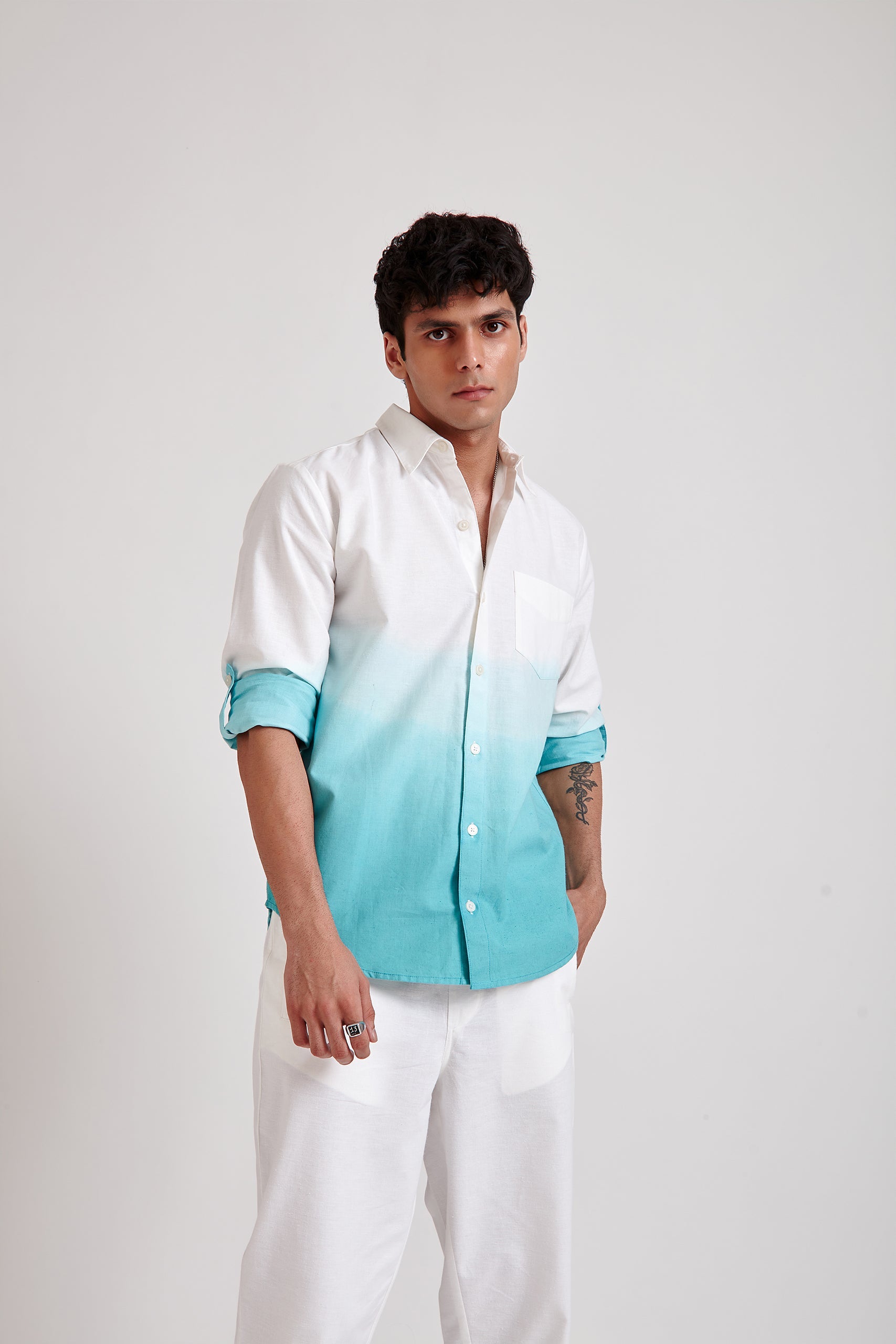 Ombre Shirt and Trouser Set