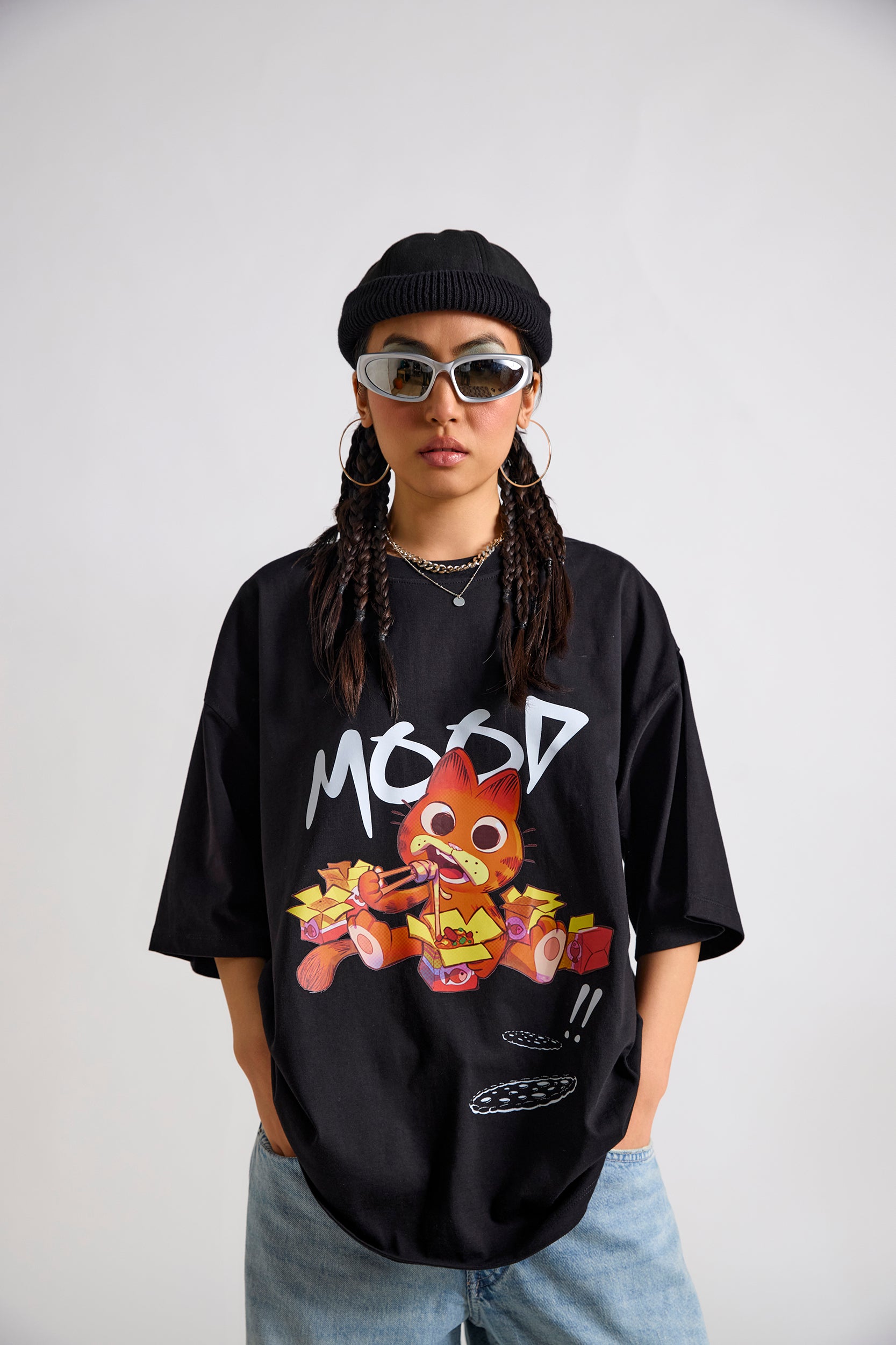 Garfield:Mood Printed Oversized T-shirt
