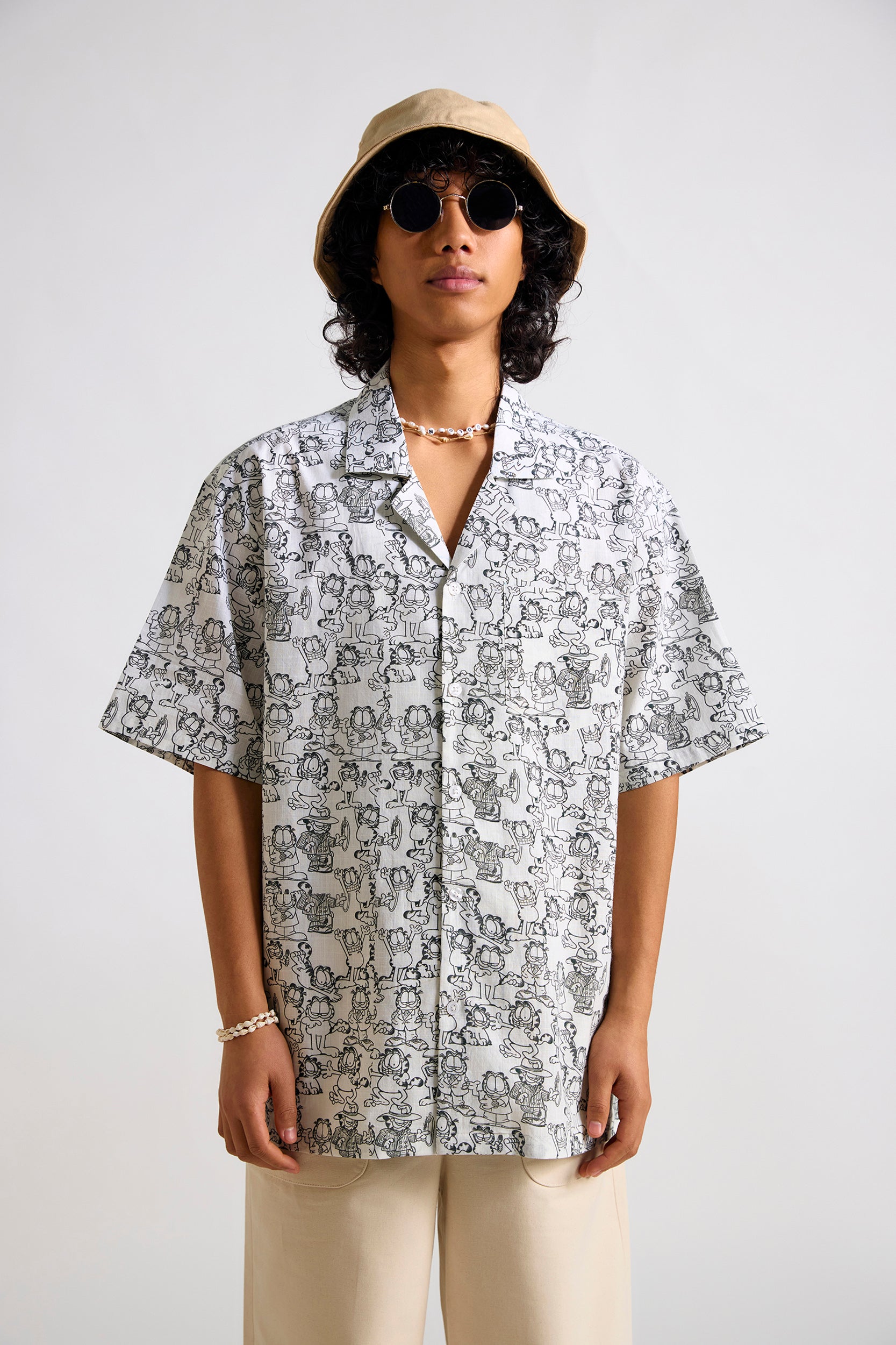 Garfield:Doodle All over Printed Men's Resort Shirt