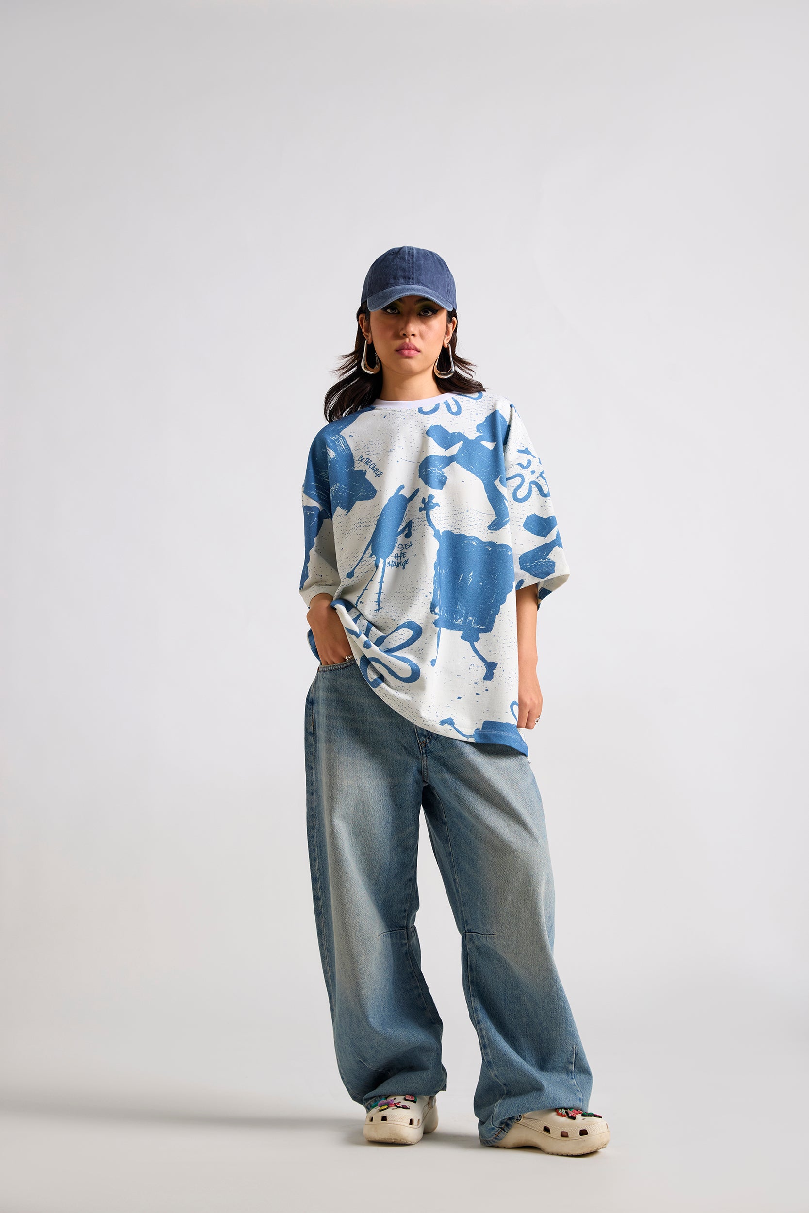 Spongebob:Be the Change Printed Oversized T-shirt