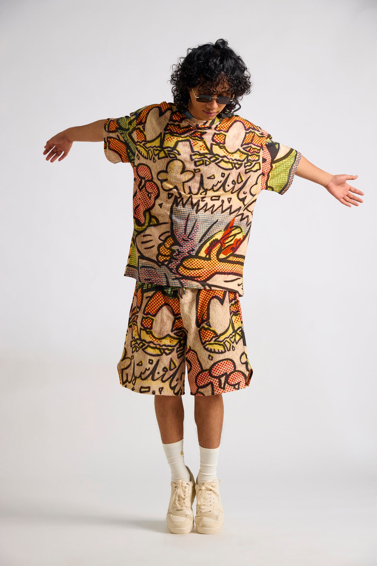 Garfield:Blown Out Printed Men's Oversized T-Shirt and Shorts Set