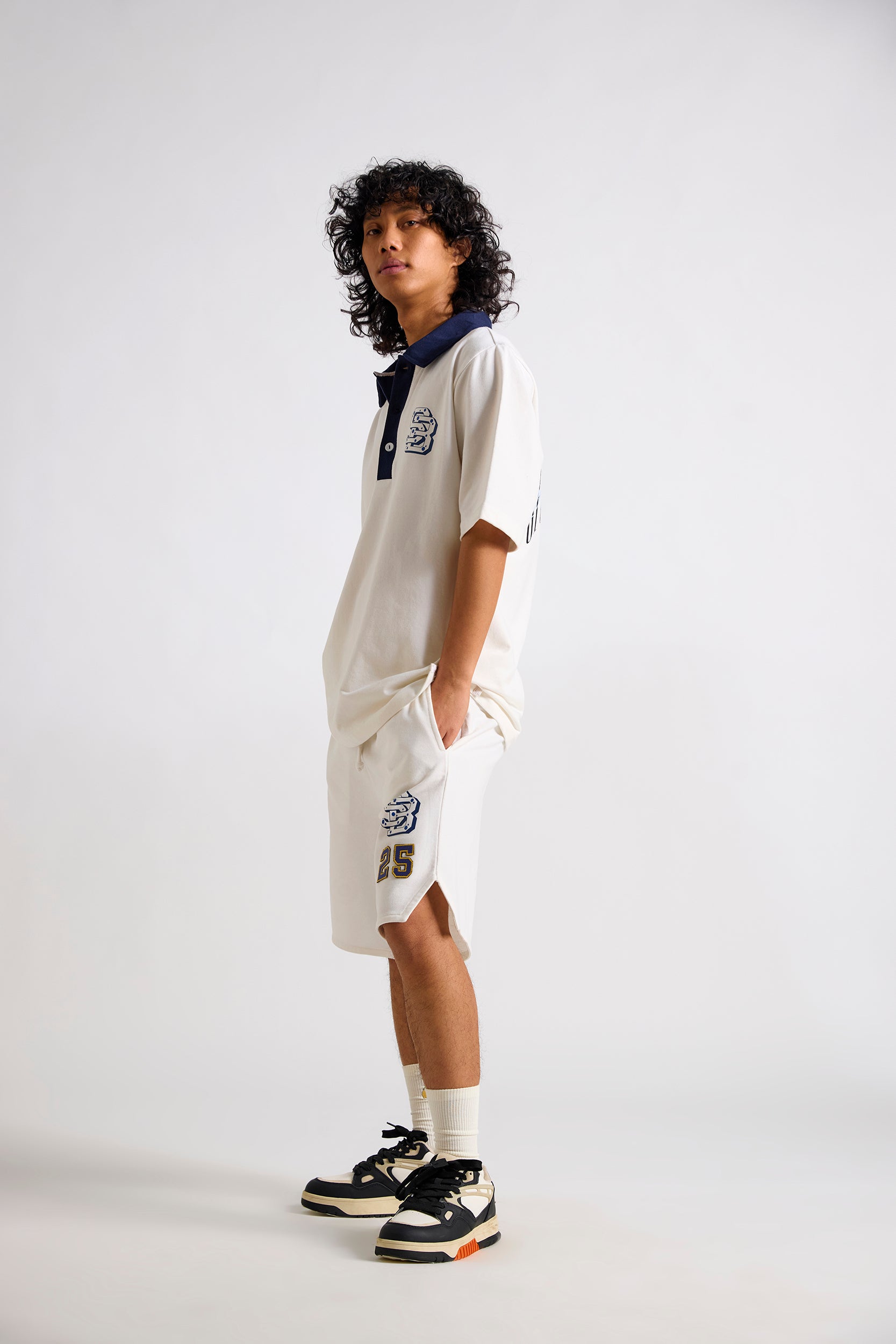 Spongebob:Typographic Printed Men's Polo T-shirt and Shorts Set