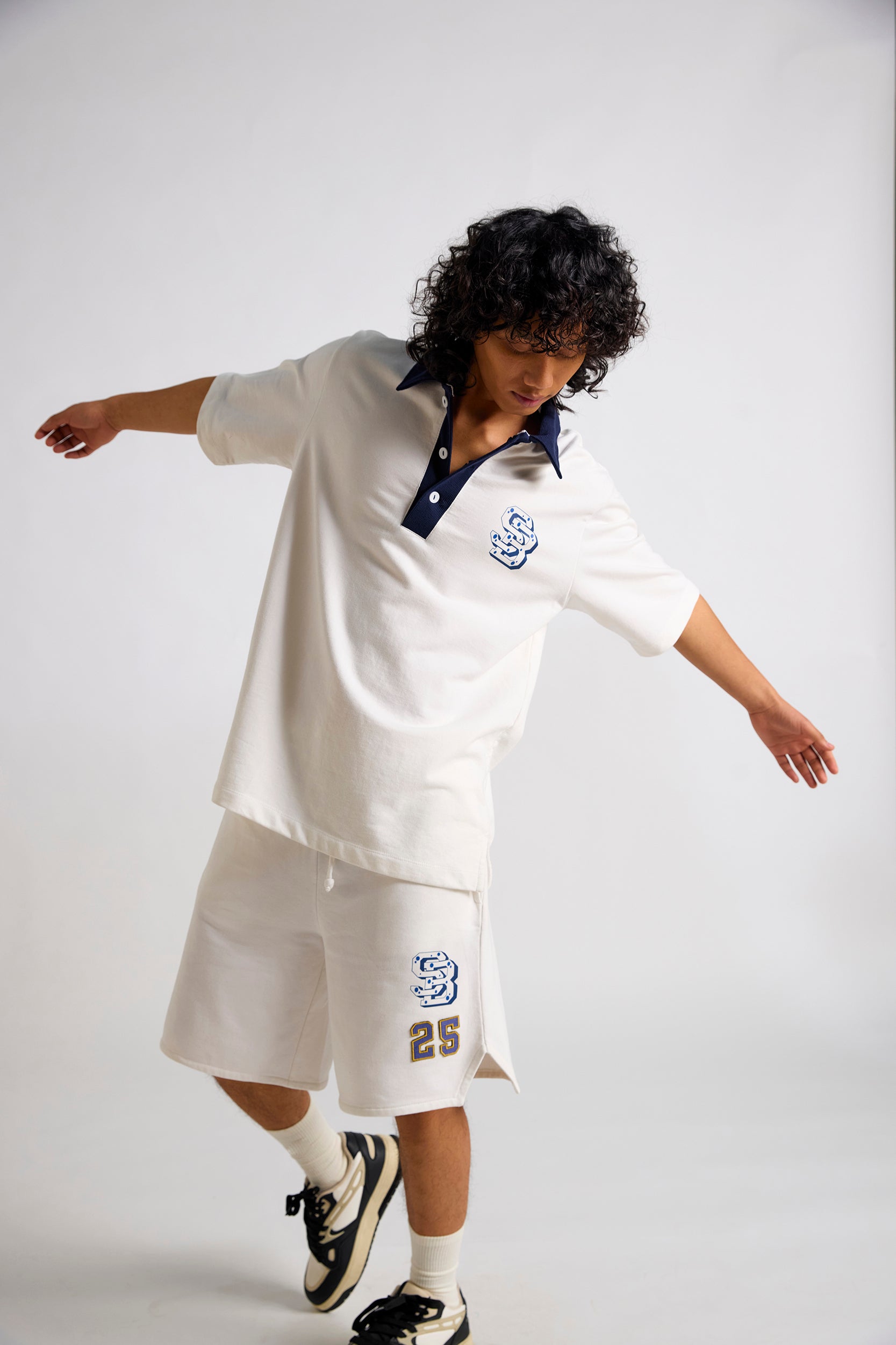 Spongebob:Typographic Printed Men's Polo T-shirt and Shorts Set