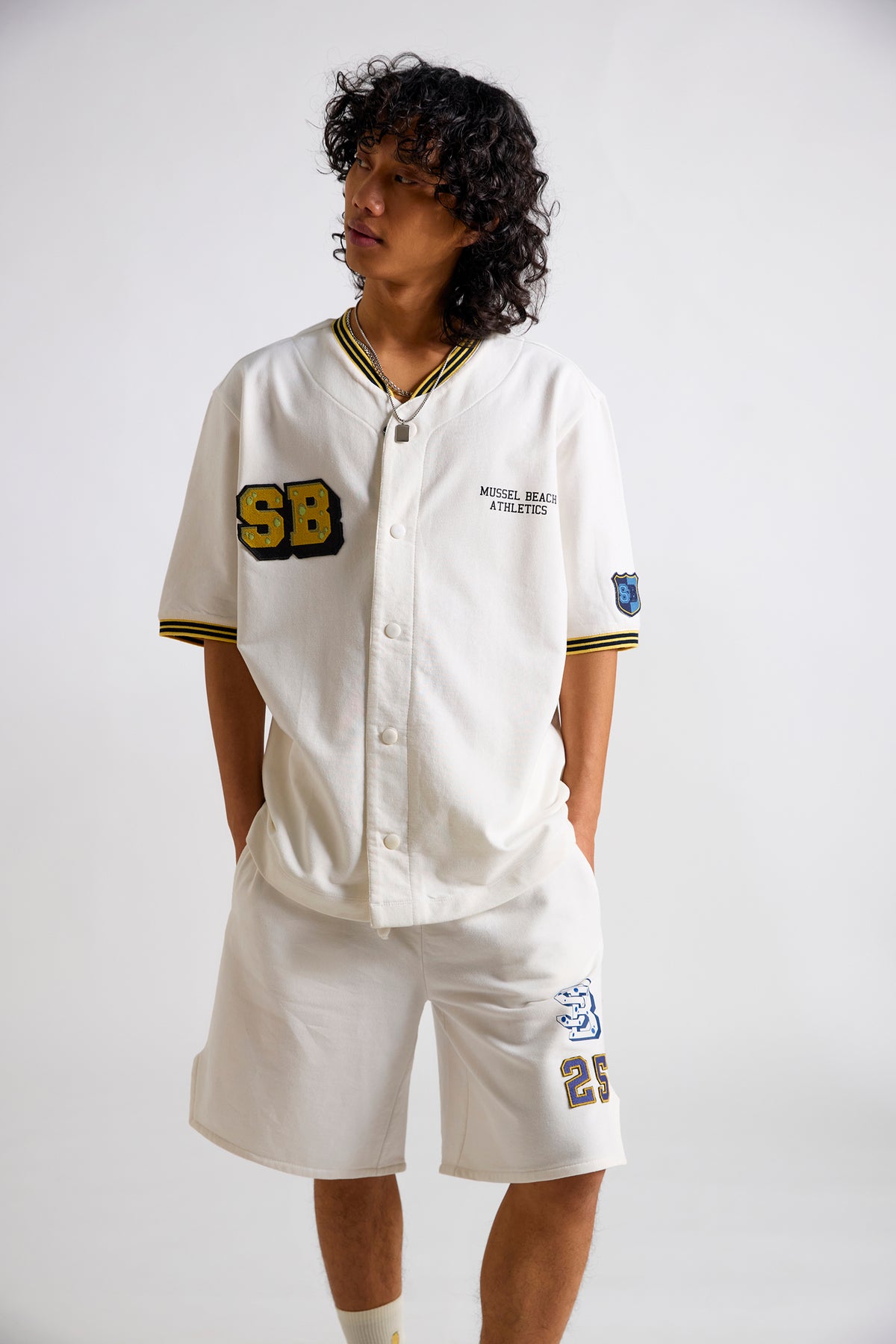 Spongebob:Mussel Beach Athletics Men's Varsity T-shirt