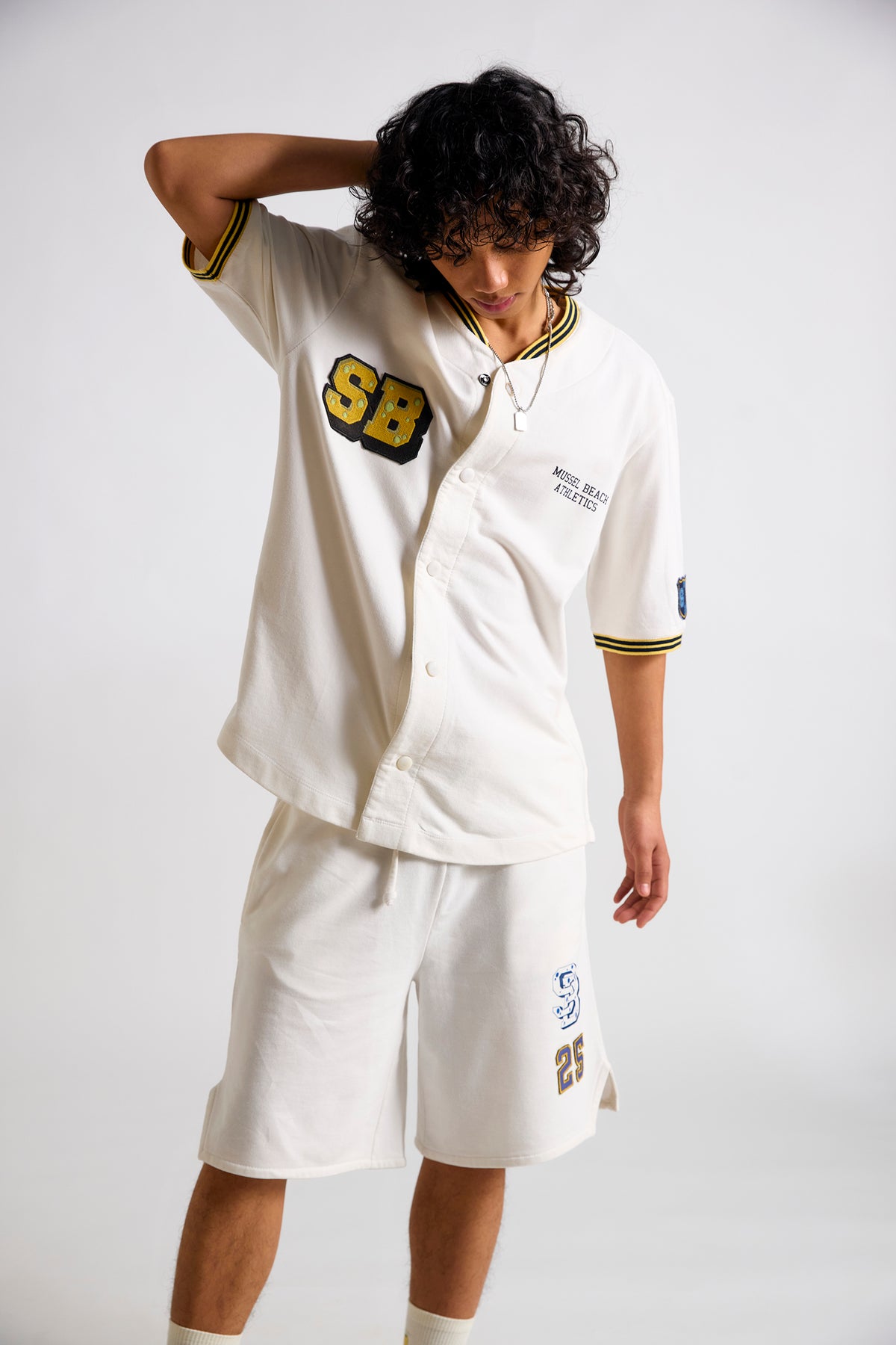 Spongebob:Mussel Beach Athletics Men's Varsity T-shirt