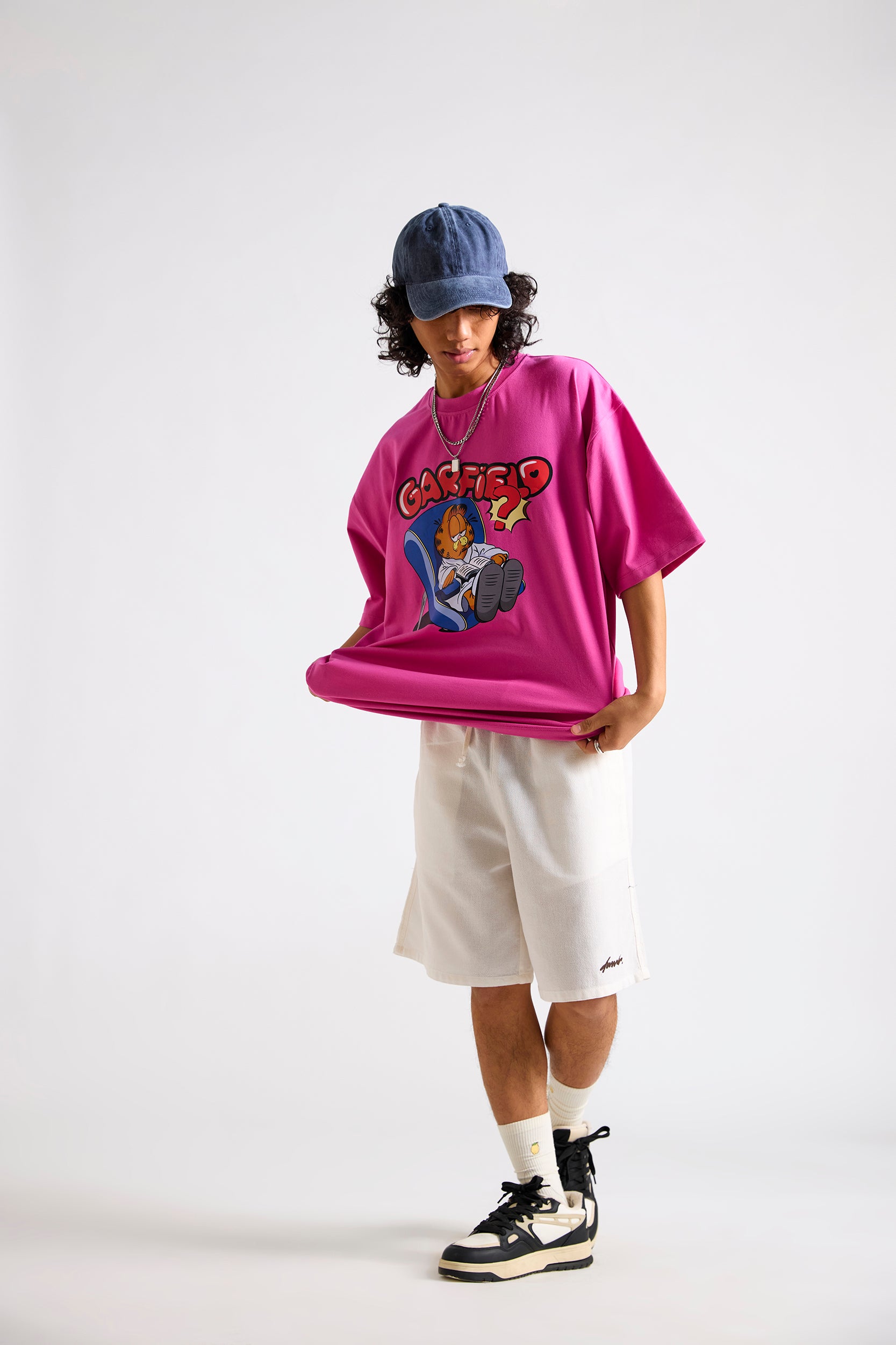 Garfield:Grampy Printed Men's Oversized T-shirt