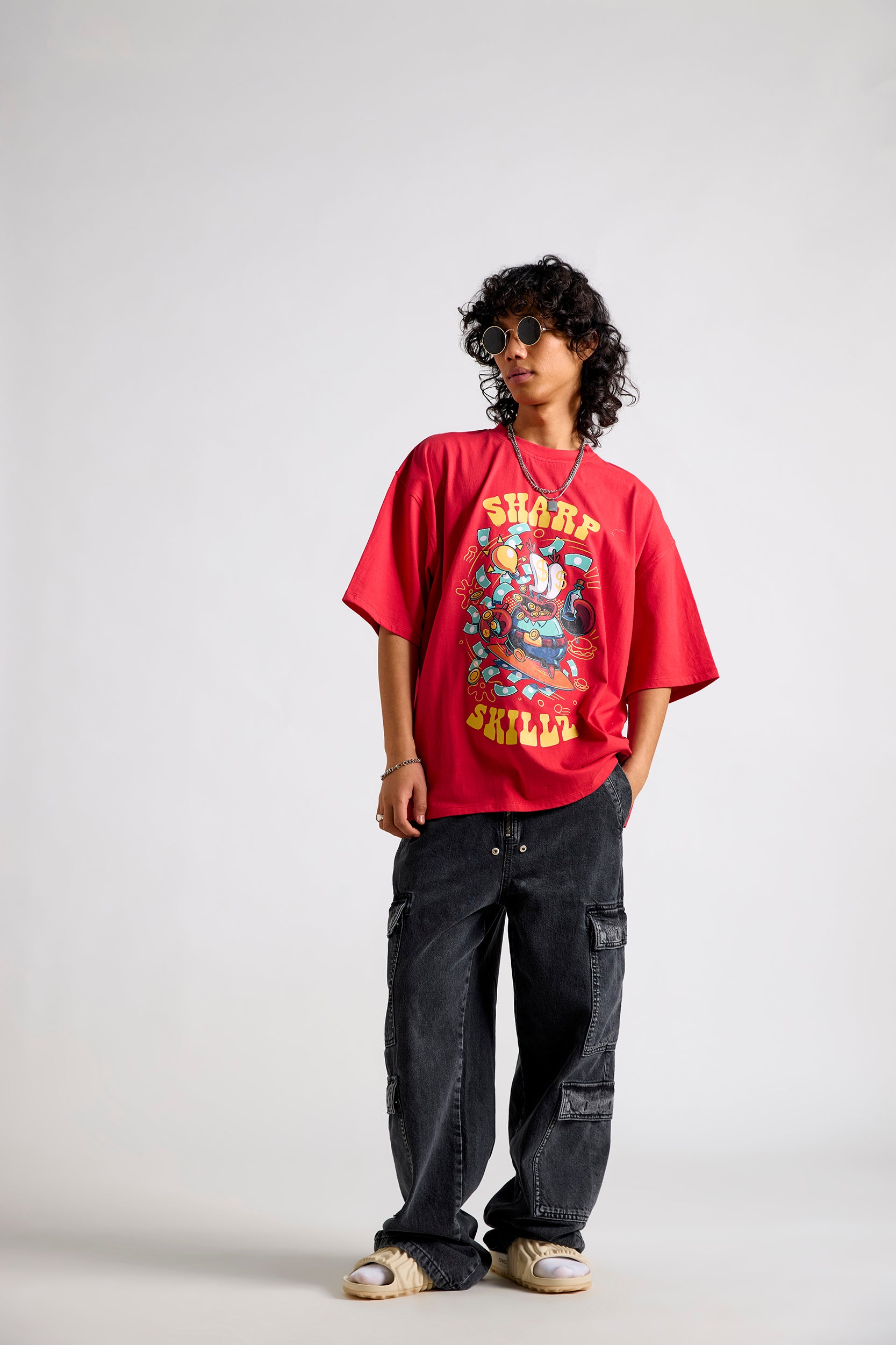 Spongebob:Sharp Skillz Men's Oversized T-shirt