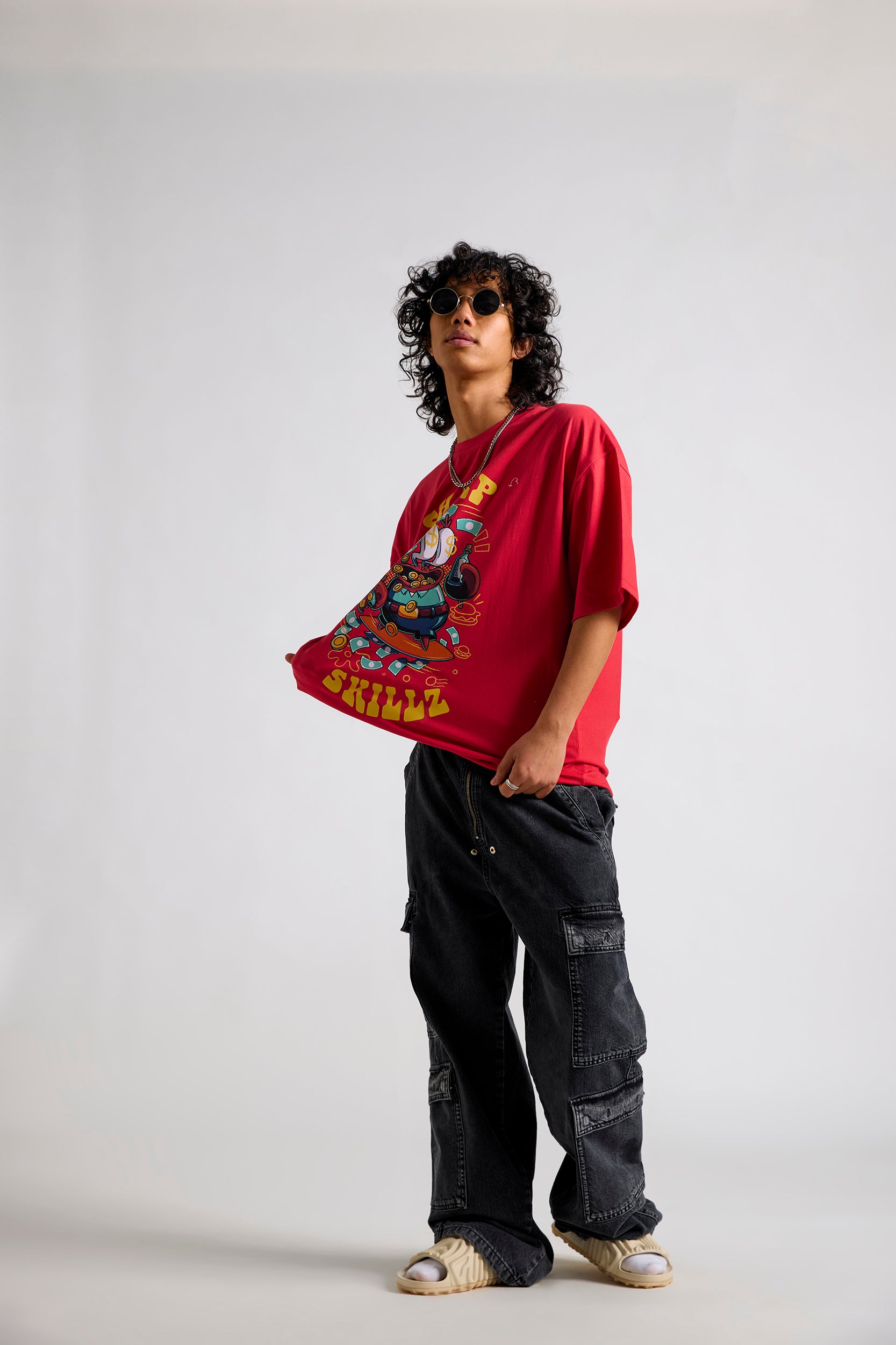 Spongebob:Sharp Skillz Men's Oversized T-shirt