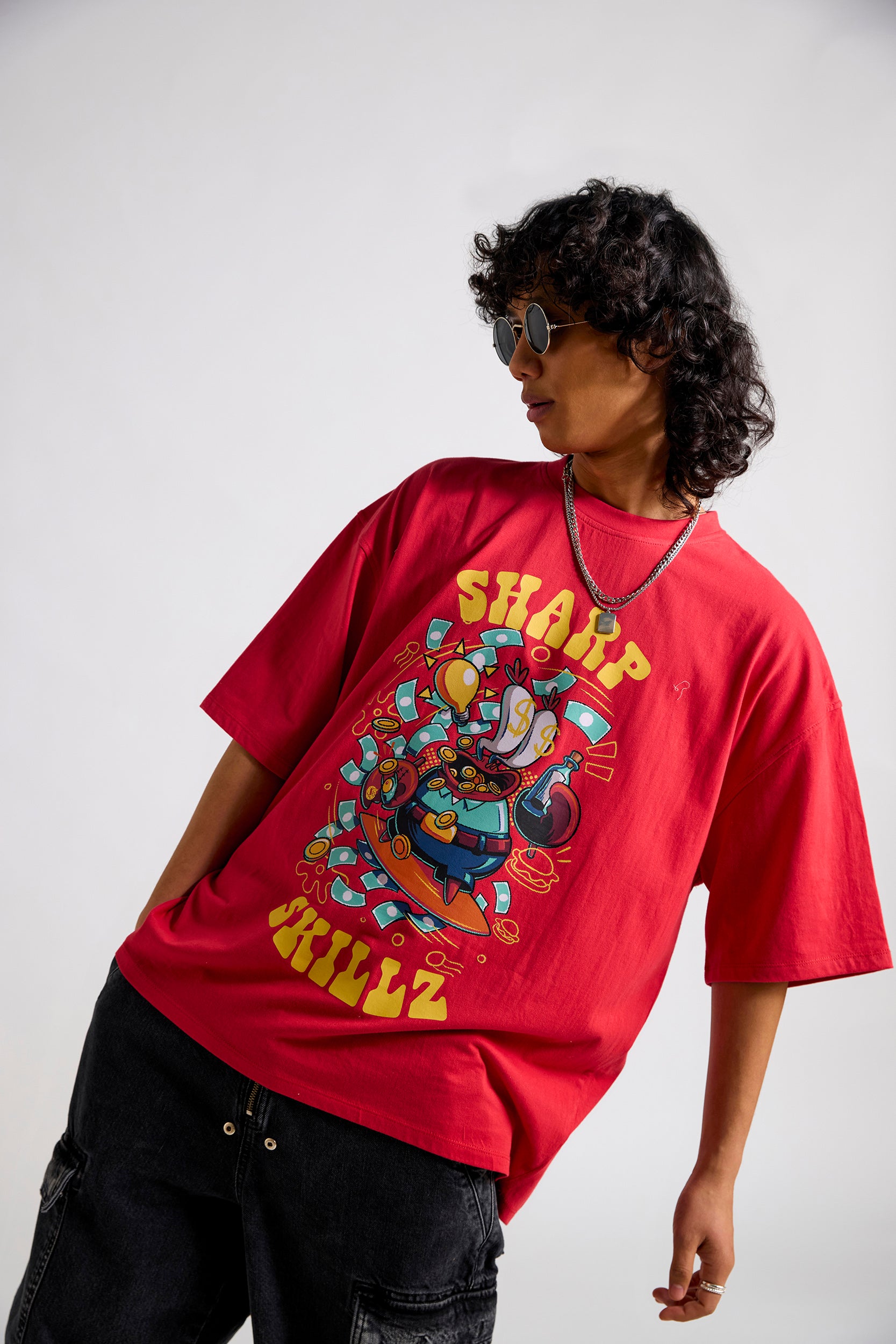 Spongebob:Sharp Skillz Men's Oversized T-shirt