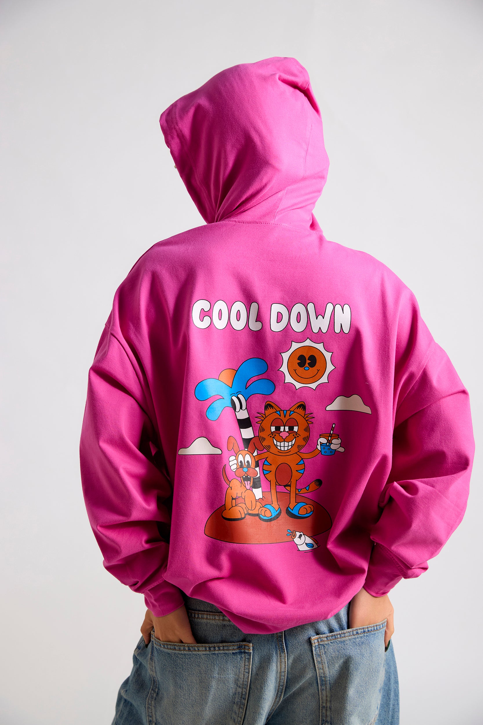 Garfield Cool Down Printed Oversized Hoodie