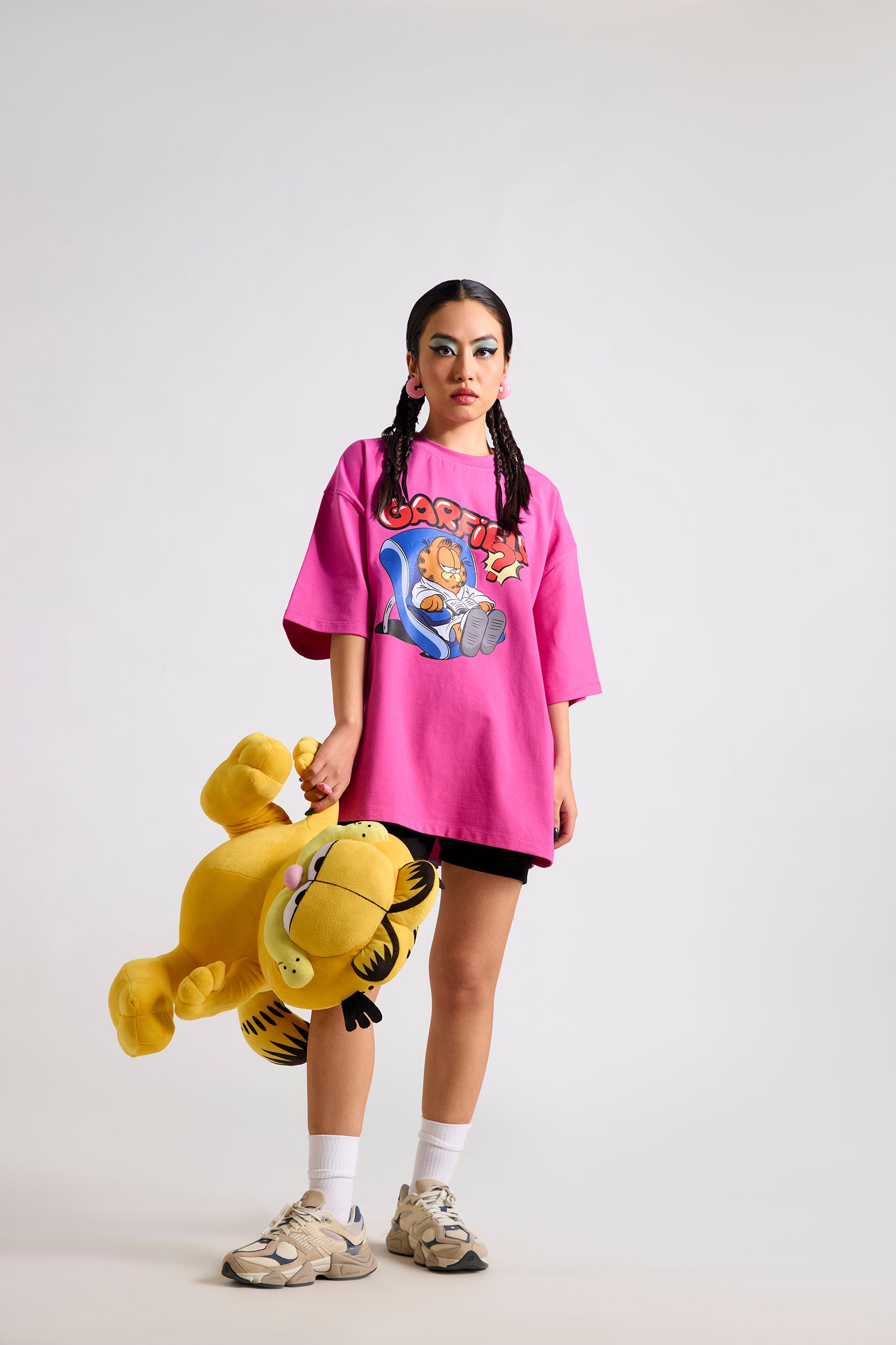 Garfield:Grampy Printed Oversized T-shirt