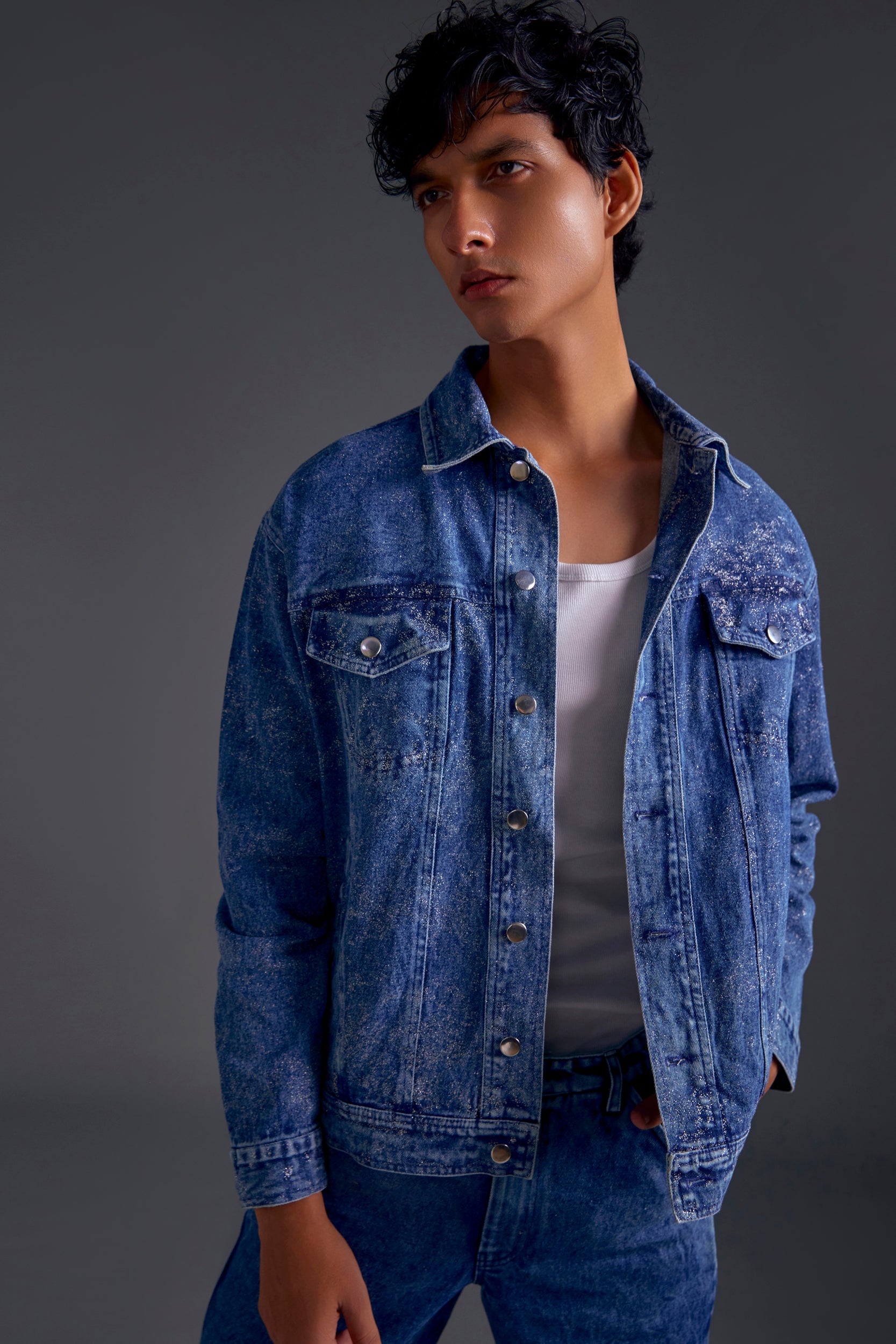 Foil Printed Oversized Jacket
