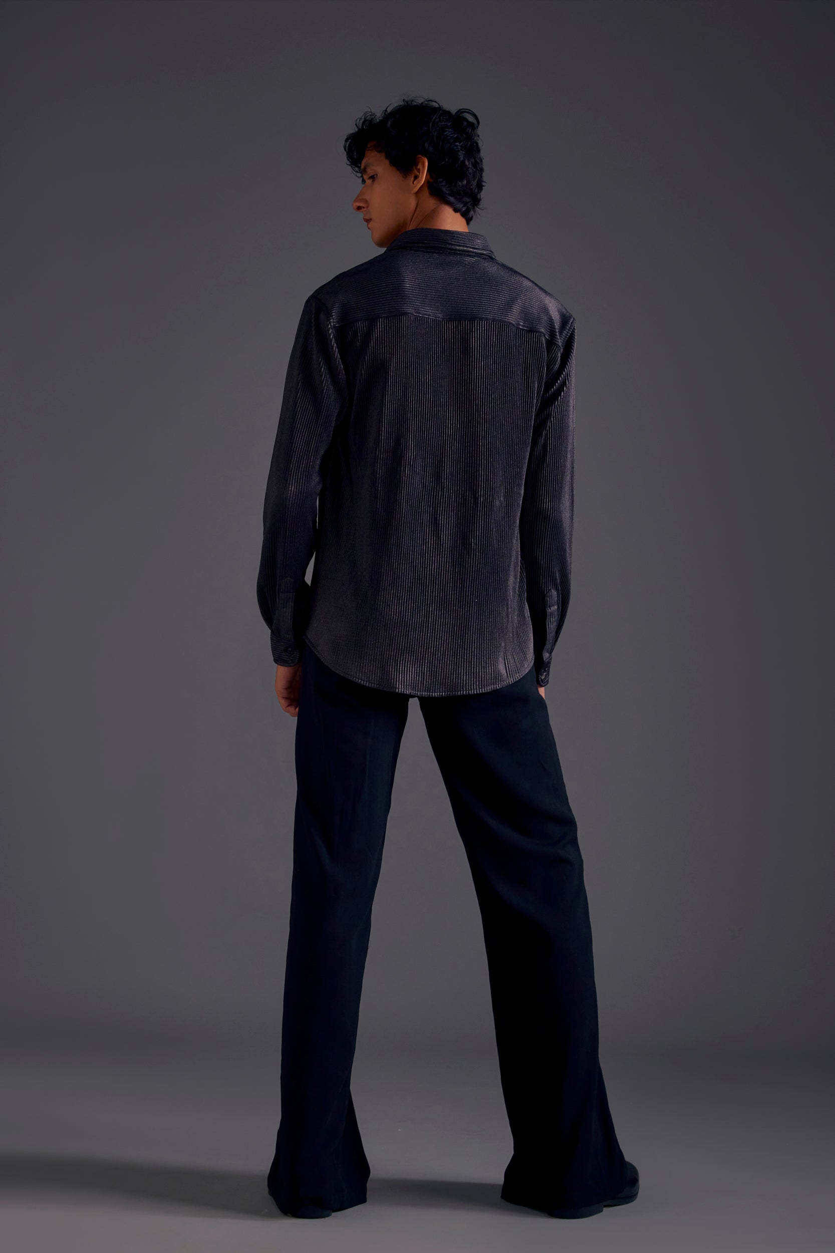Metallic Pleated Shirt