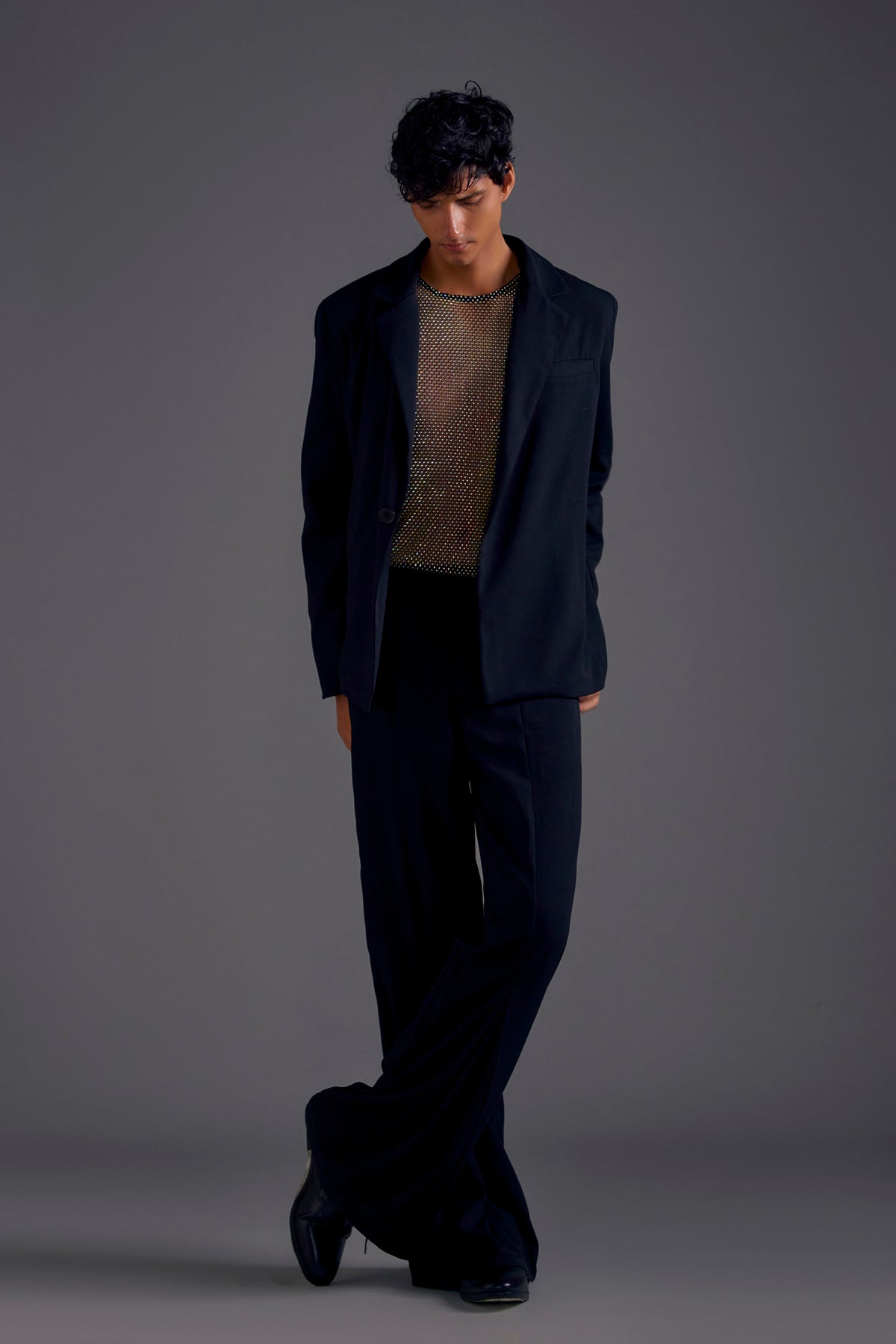 Black Heathermoss Blazer