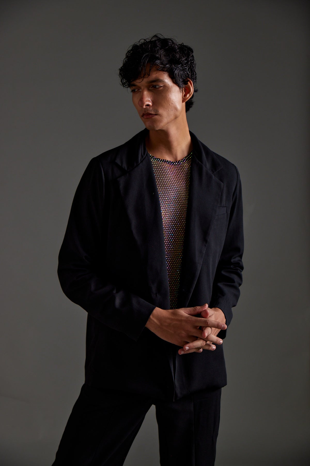 Black Heathermoss Blazer