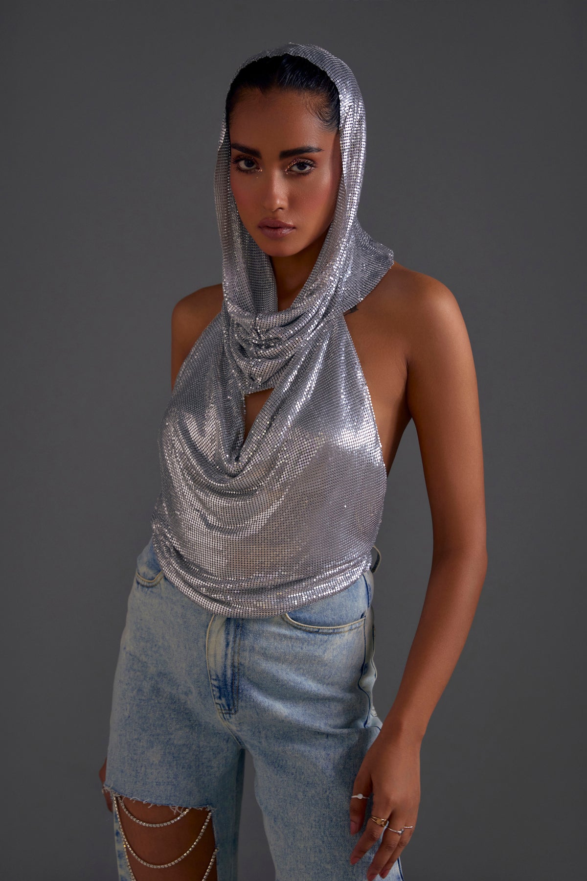 Silver Chainmail Hood