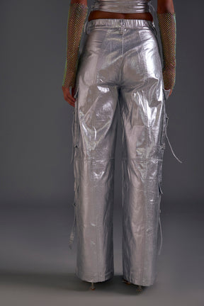Silver Twill Corset Top and Cargo Pant Set