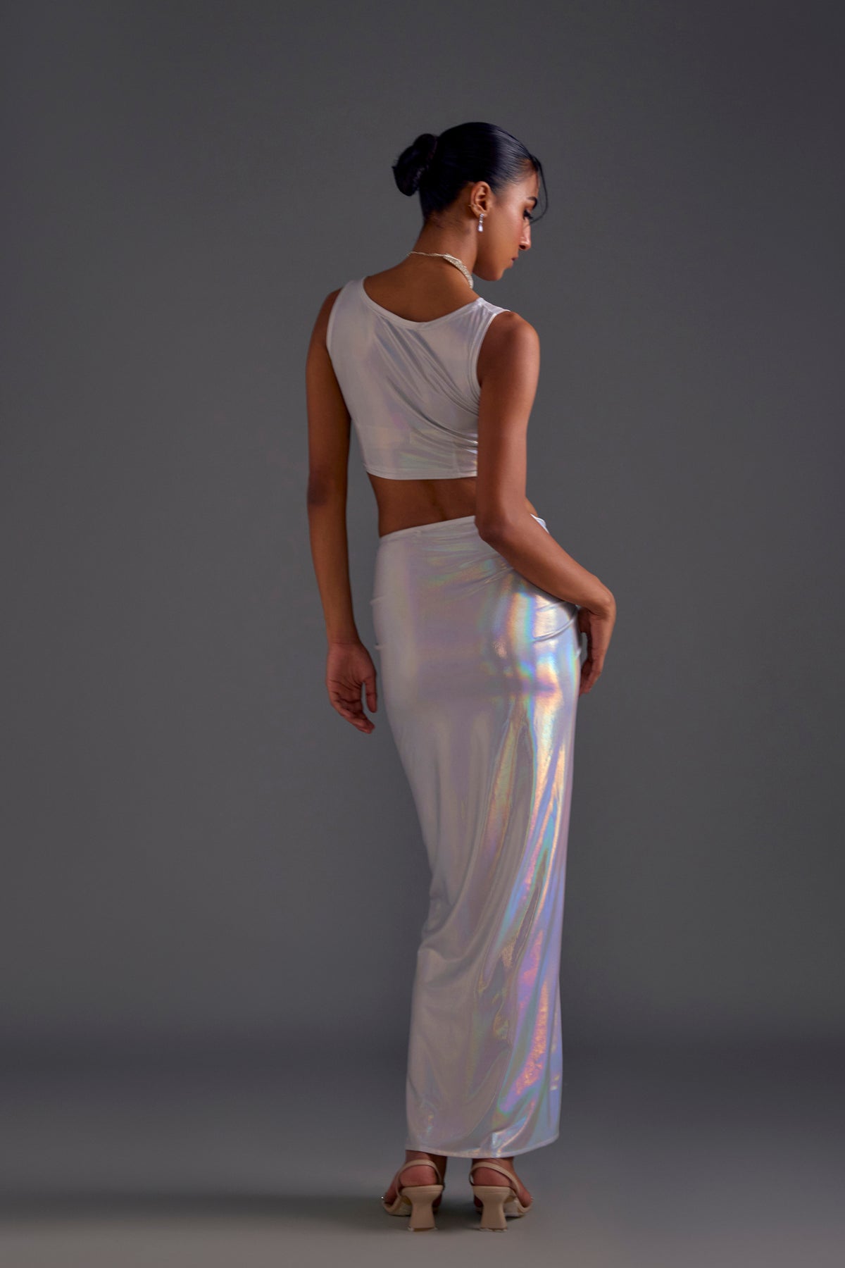 Light Silver Crop Top