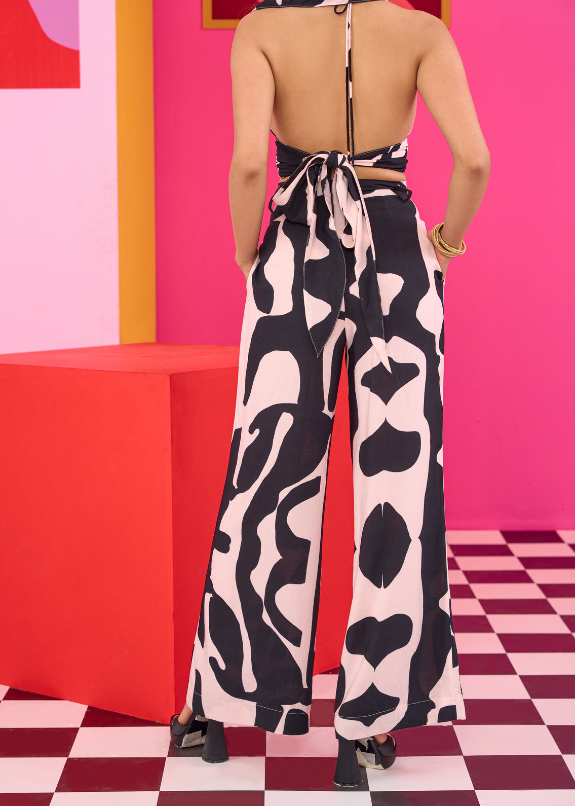 Emily in Paris: Abstract Print Wide Leg Trousers