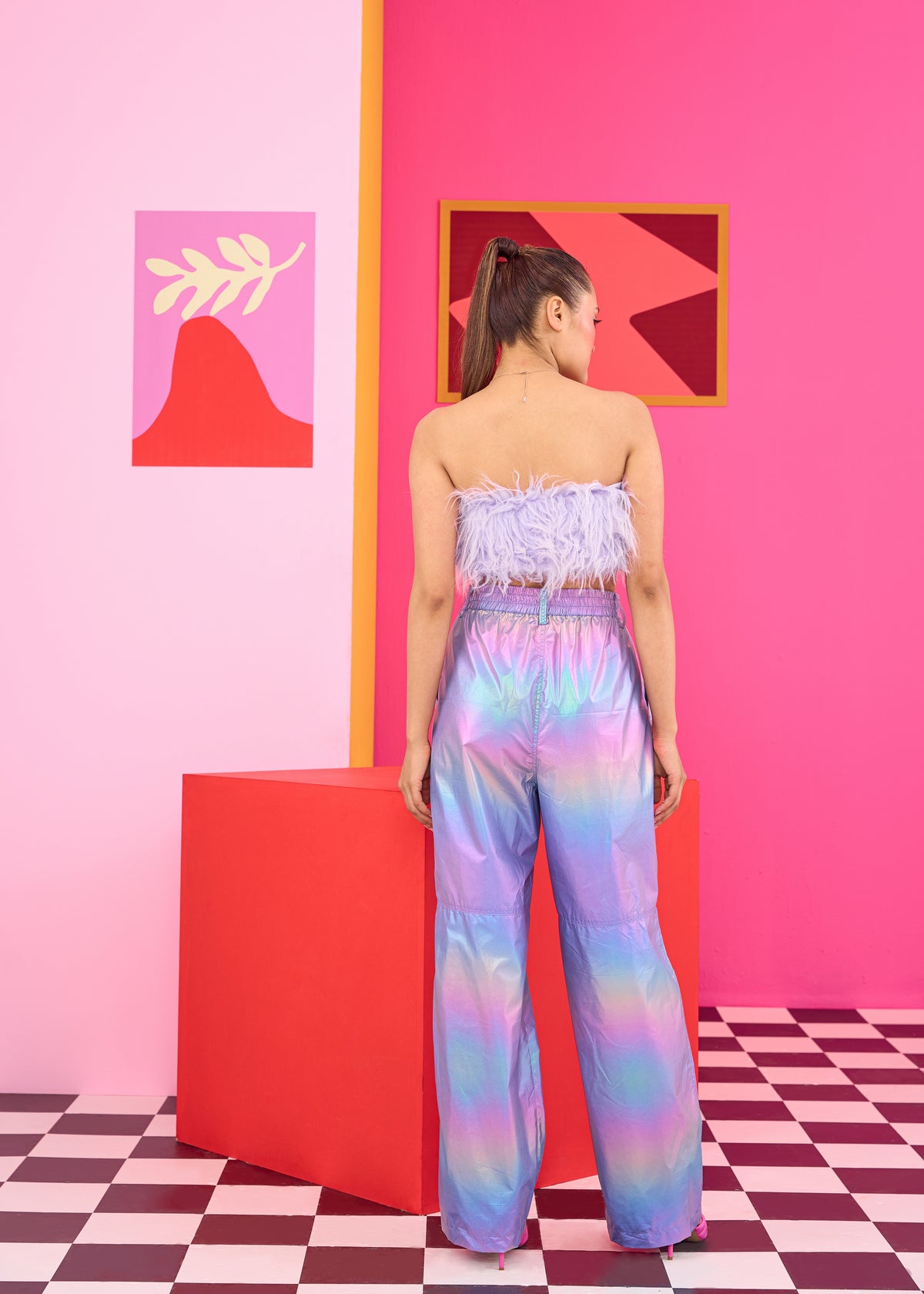 Emily in Paris: Lavender Fur Tube Top