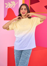 Emily in Paris: Yellow-Lavender Ombre Oversized T-shirt