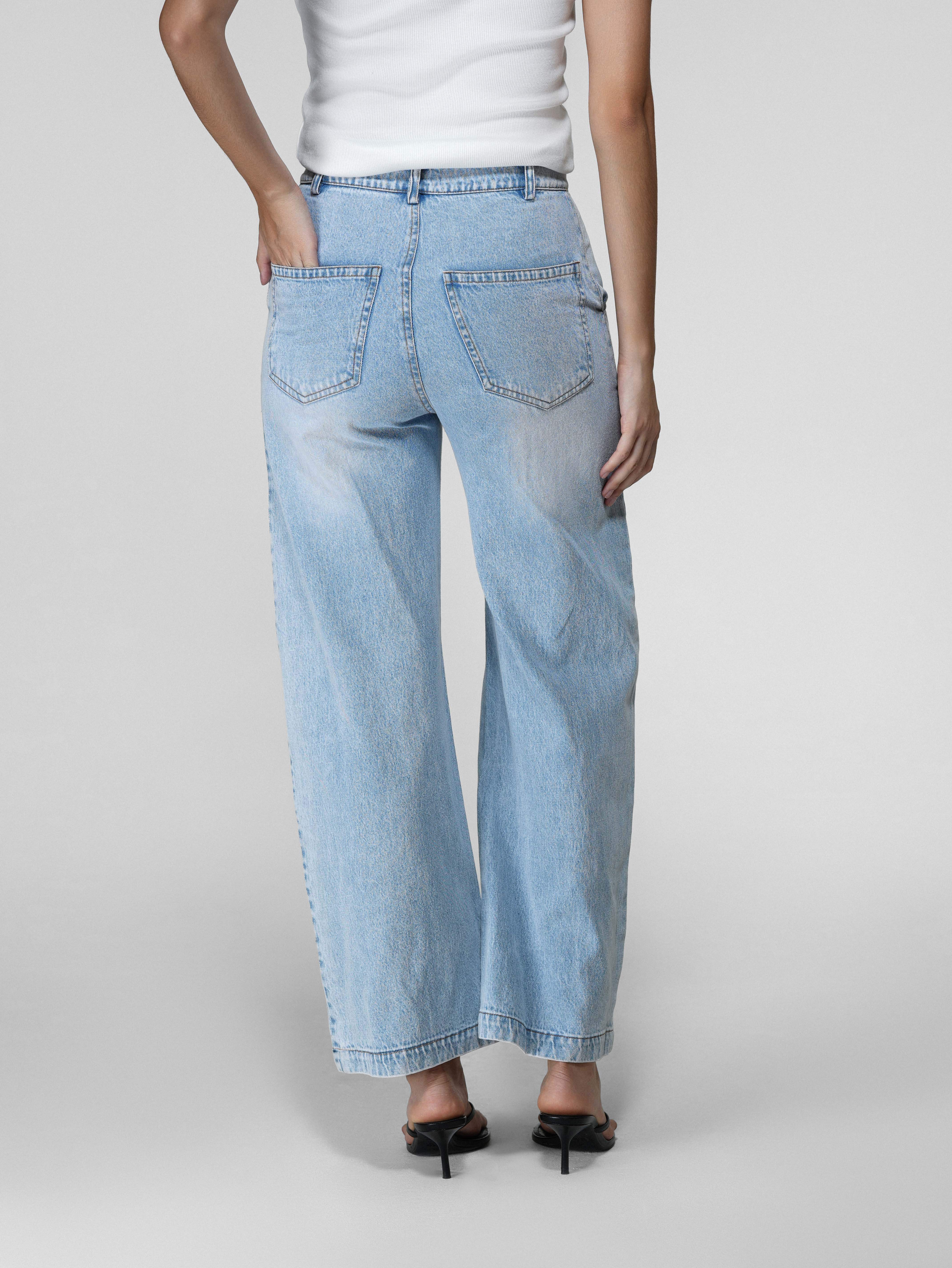 Floral Embellished Wide-Leg Jeans