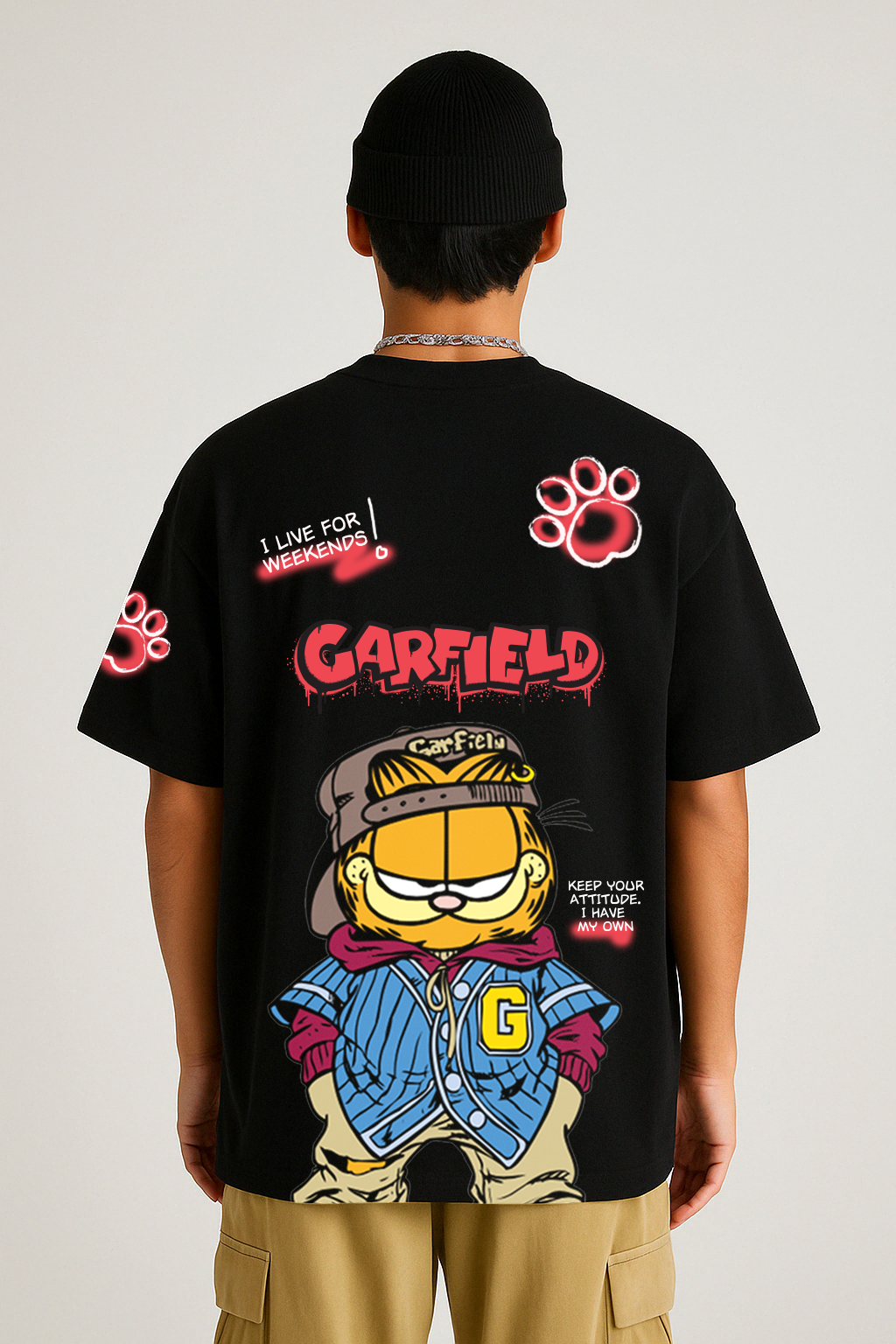 Garfield Spray Oversized T-Shirt for Men Online The Clothing
