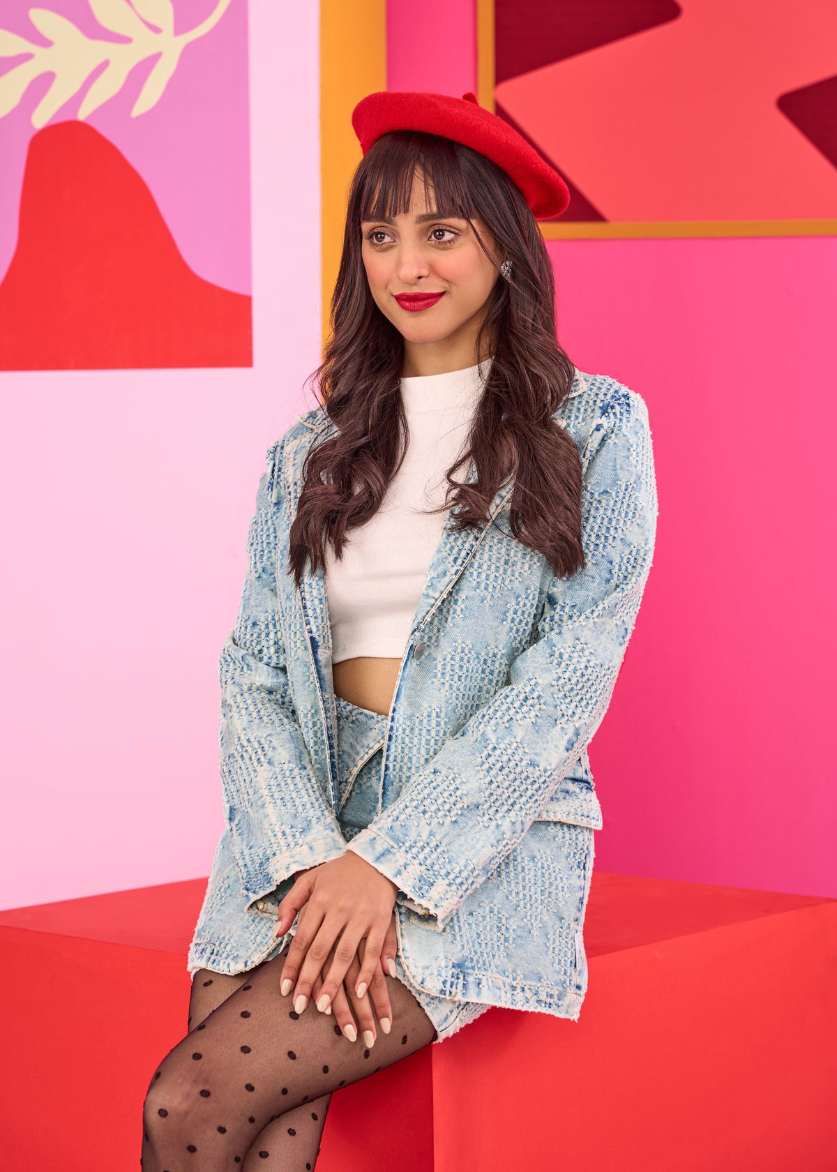 Emily in Paris: Distressed Hearts Denim Blazer