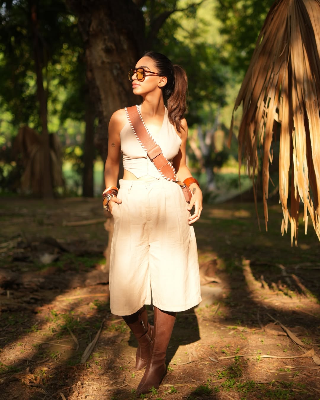 Beige Halter Neck Waistcoat